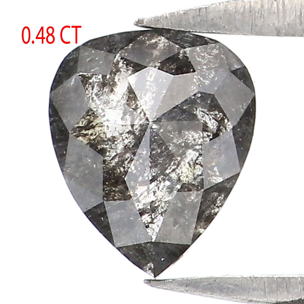 0.48 CT Natural Loose Heart Shape Diamond Salt And Pepper Heart Diamond 5.70 MM Natural Loose Black Grey Color Heart Shape Rose Cut QK2534