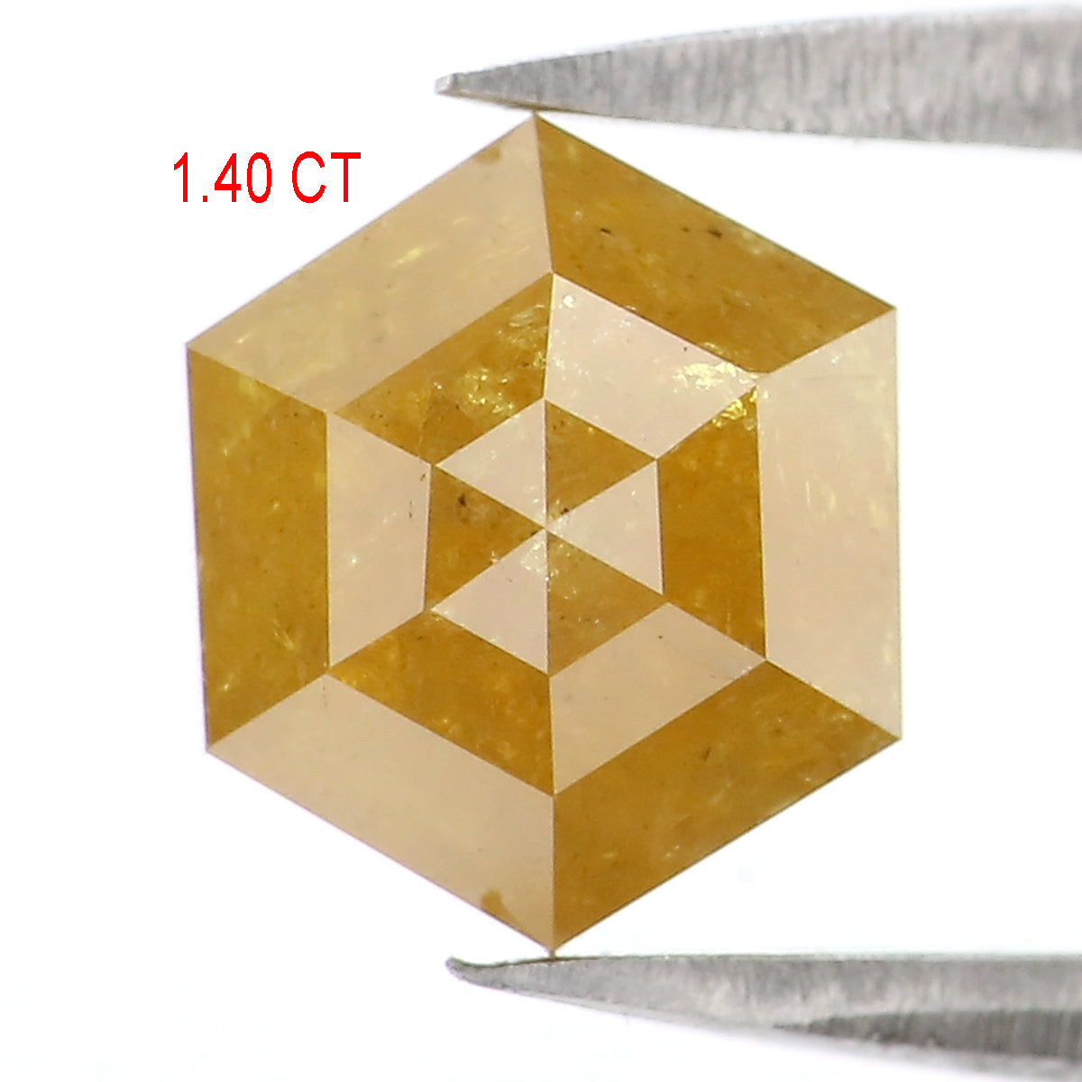 Natural Loose Hexagon Yellow Color Diamond 1.40 CT 7.48 MM Hexagon Shape Rose Cut Diamond L2690