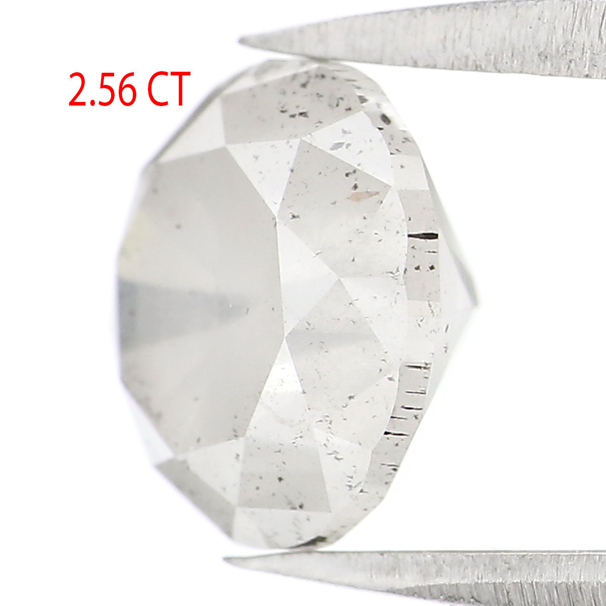 Natural Loose Round Diamond Grey Color 2.56 CT 8.21 MM Round Brilliant Cut Diamond KDL2517