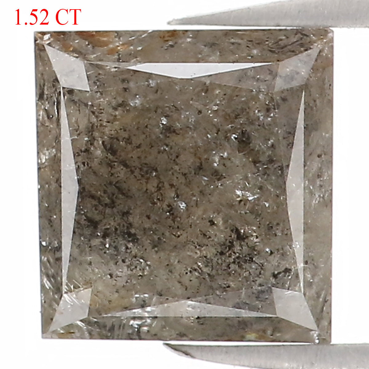 1.52 CT Natural Loose Princess Shape Diamond Black Color Princess Cut Diamond 6.45 MM Natural Black Princess Brilliant Cut Diamond LQ1188