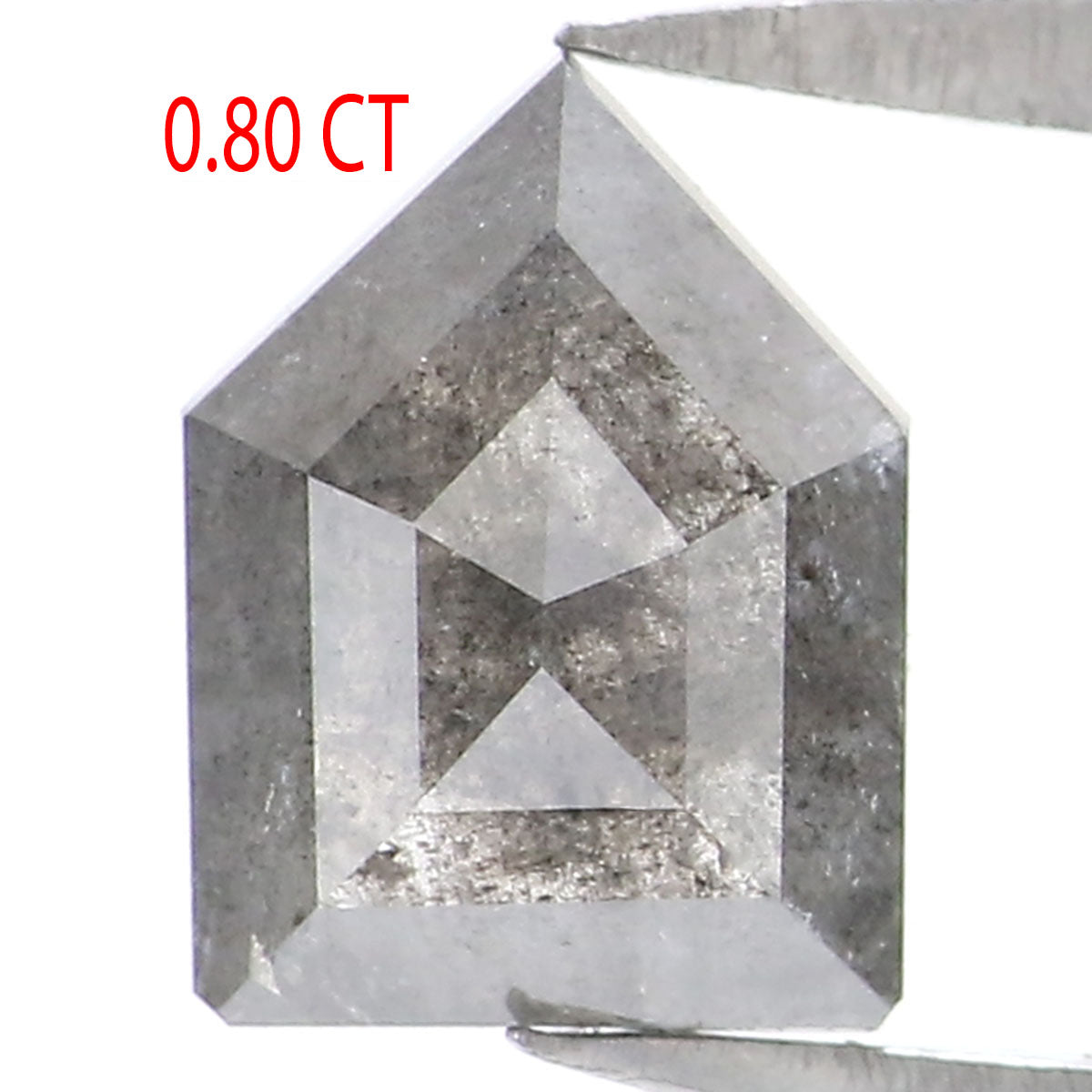 0.80 Ct Natural Loose Shield Shape Diamond Salt And Pepper Shield Diamond 6.75 MM Natural Black Grey Color Shield Rose Cut Diamond LQ8190