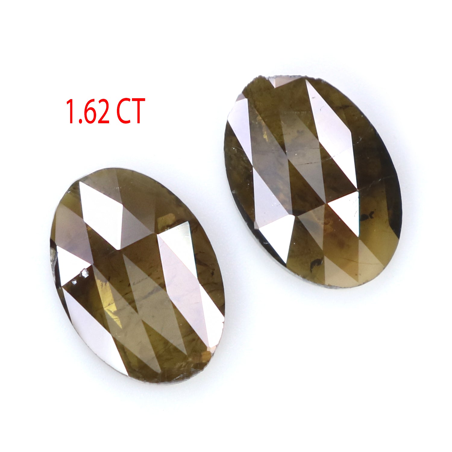 1.62 CT Natural Loose Oval Cut Pair Diamond Brown Color Oval Shape Diamond 7.30 MM Natural Loose Brown Color Oval Rose Cut Diamond KQ1664