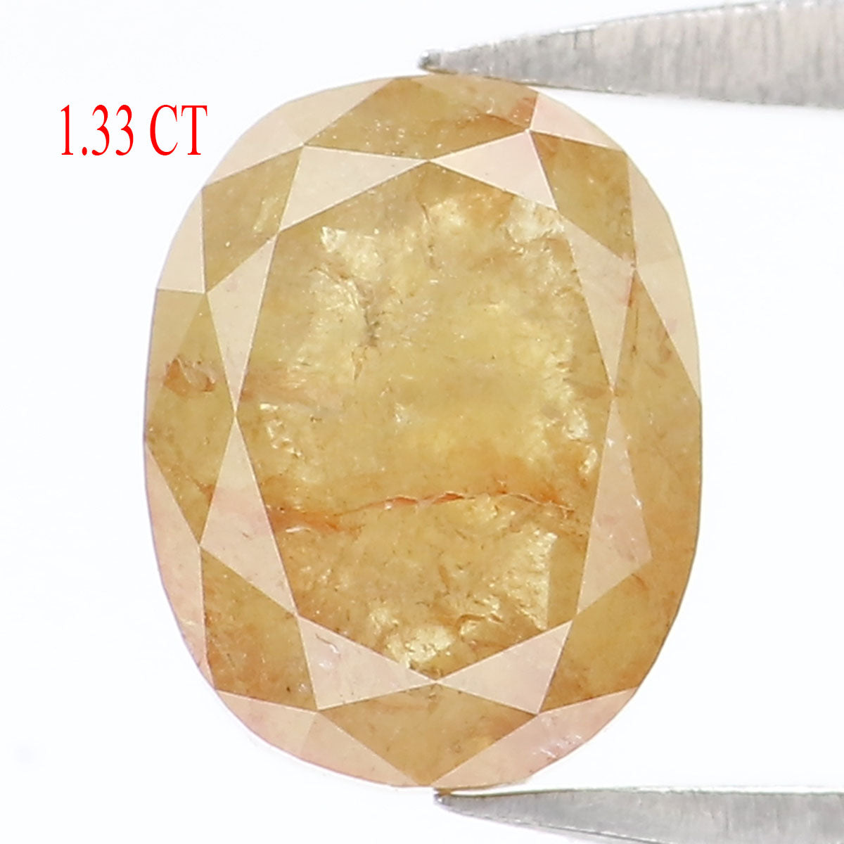 1.33 CT Natural Loose Oval Shape Diamond Brown Yellow Color Oval Diamond 6.80 MM Natural Brown Yellow Diamond Oval Rose Cut Diamond LQ7328