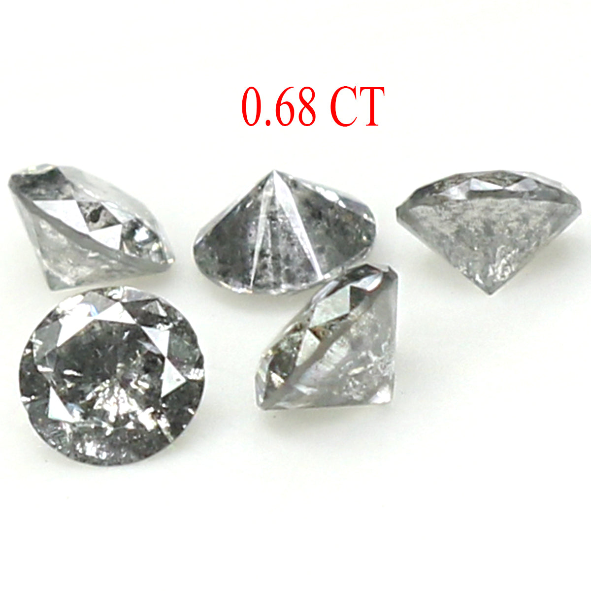 0.68 CT Natural Loose Round Shape Diamond Salt And Pepper Round Diamond 3.20 MM Natural Black Grey Color Round Brilliant Cut Diamond QL1385