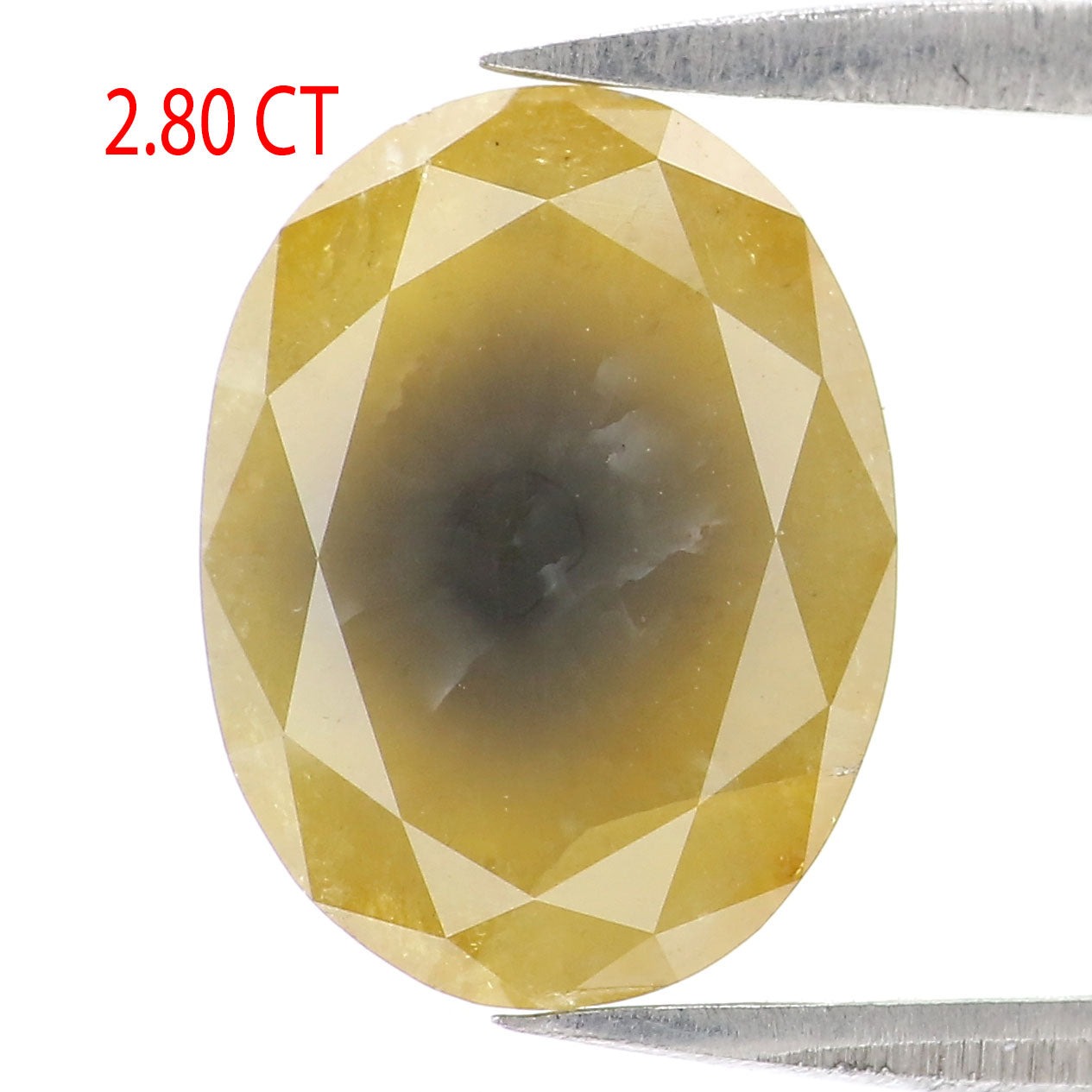 2.80 CT Natural Loose Oval Shape Diamond Yellow Color Oval Cut Diamond 10.65 MM Natural Yellow Color Diamond Oval Rose Cut Diamond LQ2428