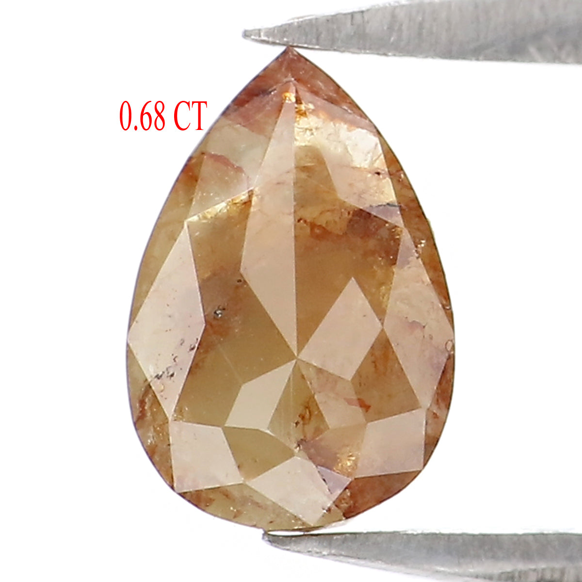 0.68 CT Natural Loose Pear Shape Diamond Brown Color Pear Cut Diamond 6.75 MM Natural Loose Brown Color Diamond Pear Rose Cut Diamond LQ1993