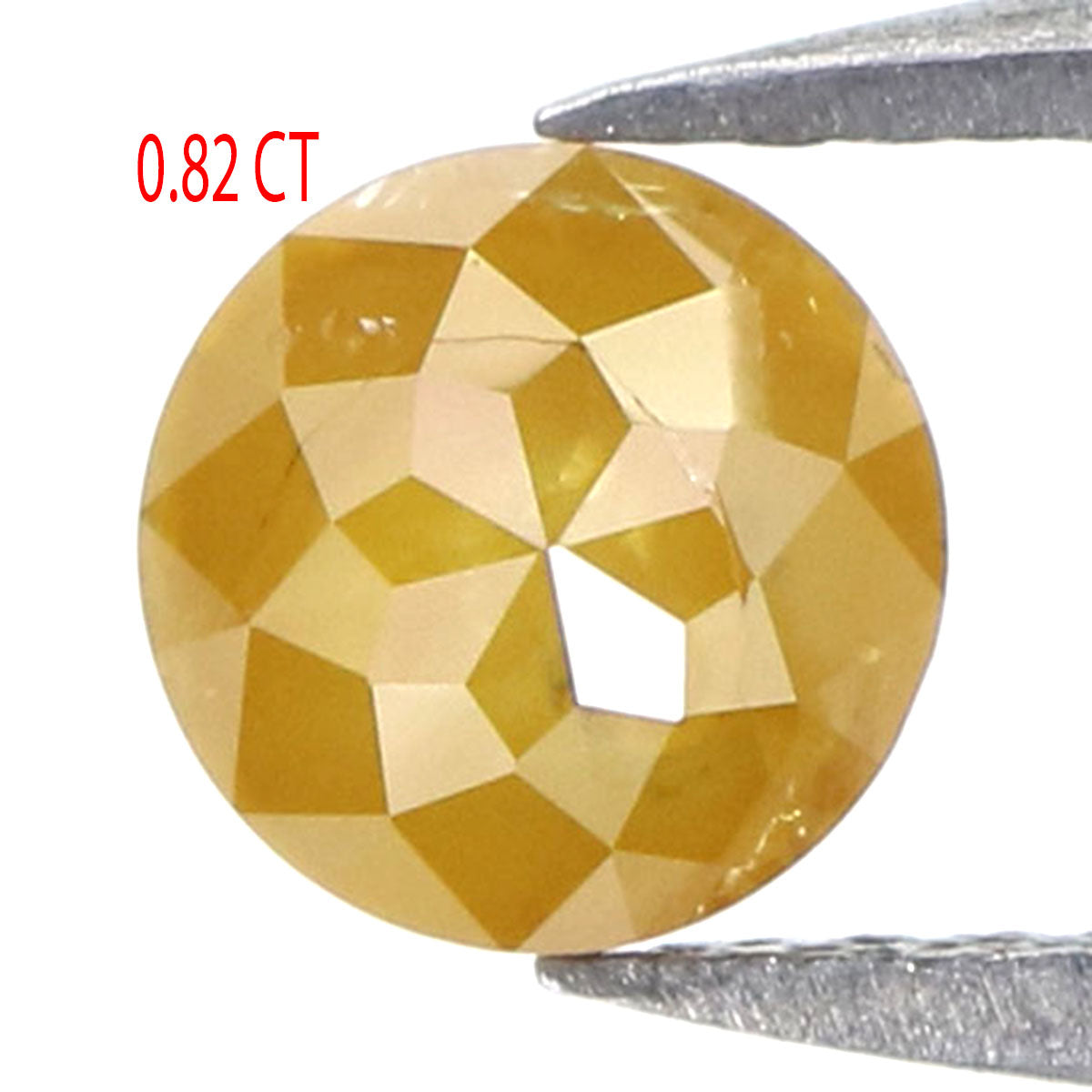 Natural Loose Rose Cut Yellow Color Diamond 0.82 CT 5.30 MM Round Rose Cut Shape Diamond L9227