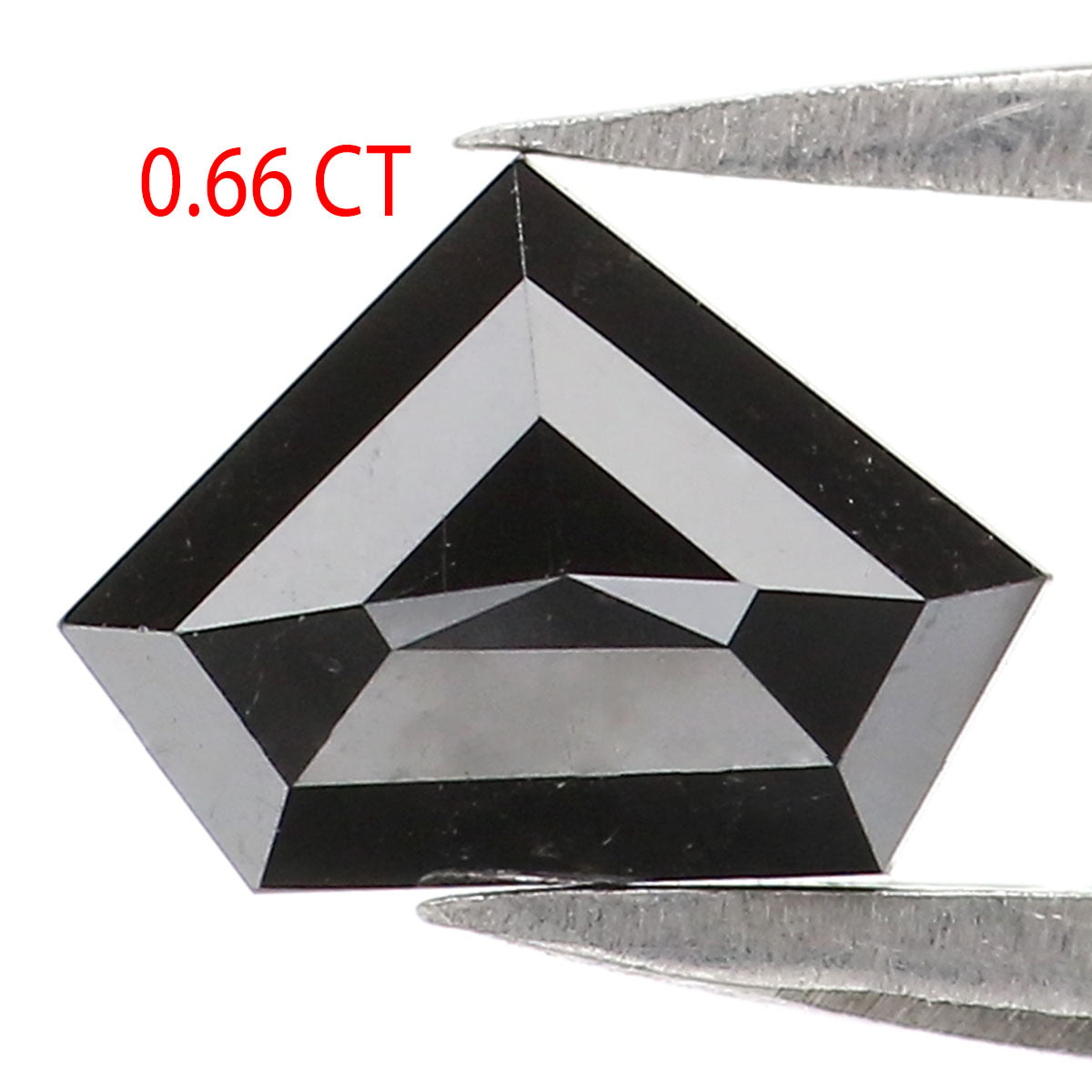 0.66 CT Natural Loose Shield Shape Diamond Black Color Shield Cut Diamond 5.40 MM Natural Loose Black Color Shield Rose Cut Diamond LQ9786