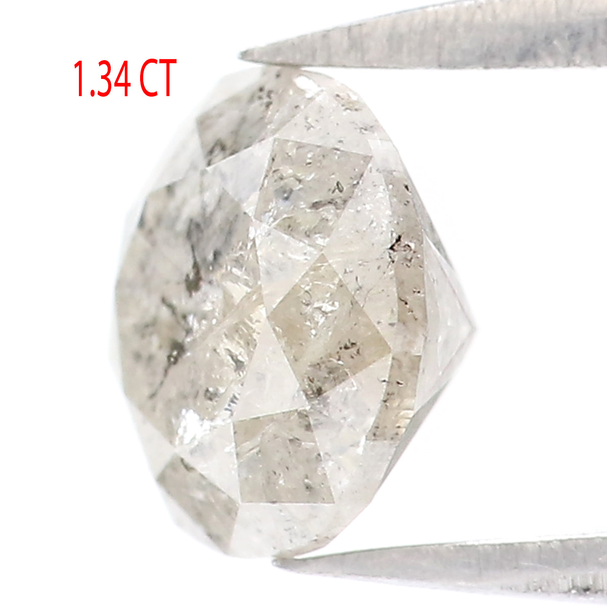 Natural Loose Round Brilliant Cut Salt And Pepper Diamond Grey Color 1.34 CT 6.62 MM Round Shape Diamond L2249