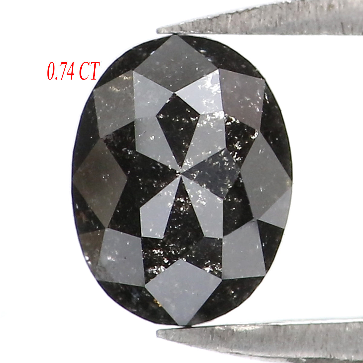 0.74 CT Natural Loose Oval Shape Diamond Salt And Pepper Oval Rose Cut Diamond 6.05 MM Black Grey Color Oval Shape Rose Cut Diamond QL1911