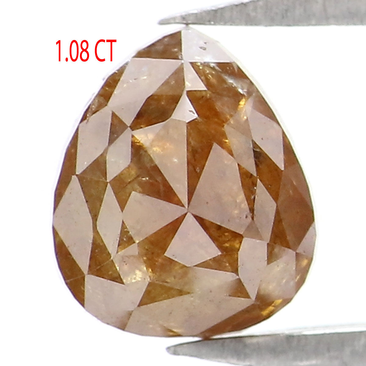 1.08 CT Natural Loose Pear Shape Diamond Brown Color Pear Cut Diamond 6.30 MM Natural Loose Brown Color Diamond Pear Rose Cut Diamond KQ2505