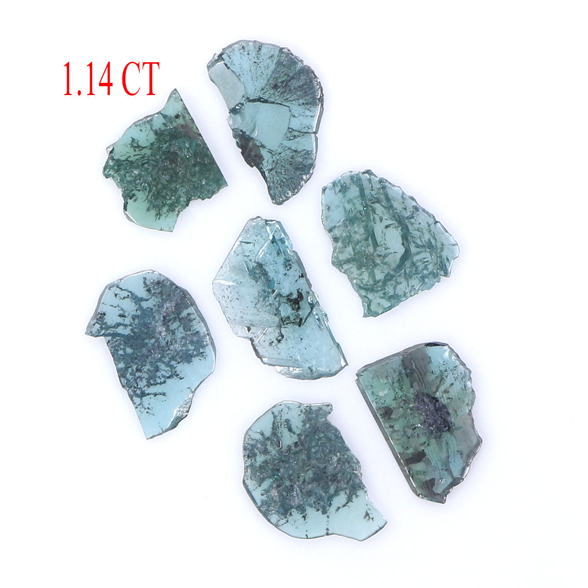 1.14 CT Natural Loose Slice Shape Diamond Blue Color Slice Cut Diamond 6.00 MM Natural Loose Blue Color Slice Irregular Cut Diamond LQ9175
