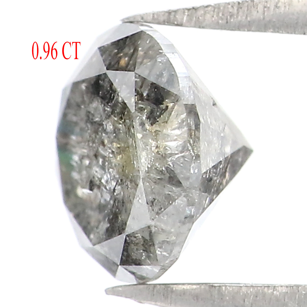 Natural Loose Round Salt And Pepper Diamond Black Grey Color 0.96 CT 6.00 MM Round Brilliant Cut Diamond L2031