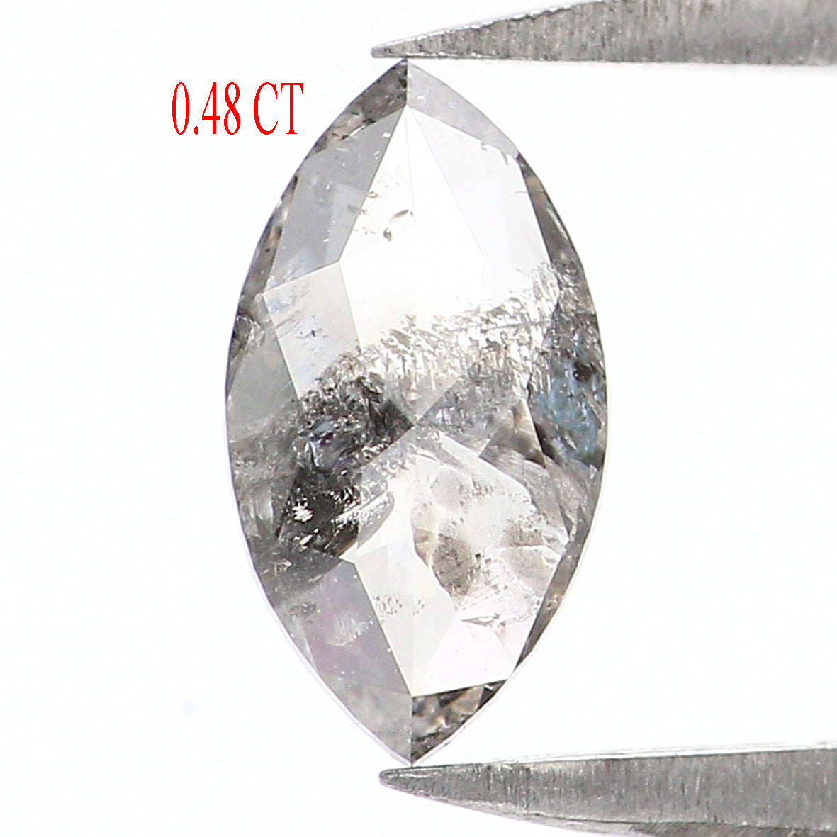 Natural Loose Marquise Salt And Pepper Diamond Black Grey Color 0.48 CT 7.50 MM Marquise Shape Rose Cut Diamond L1524
