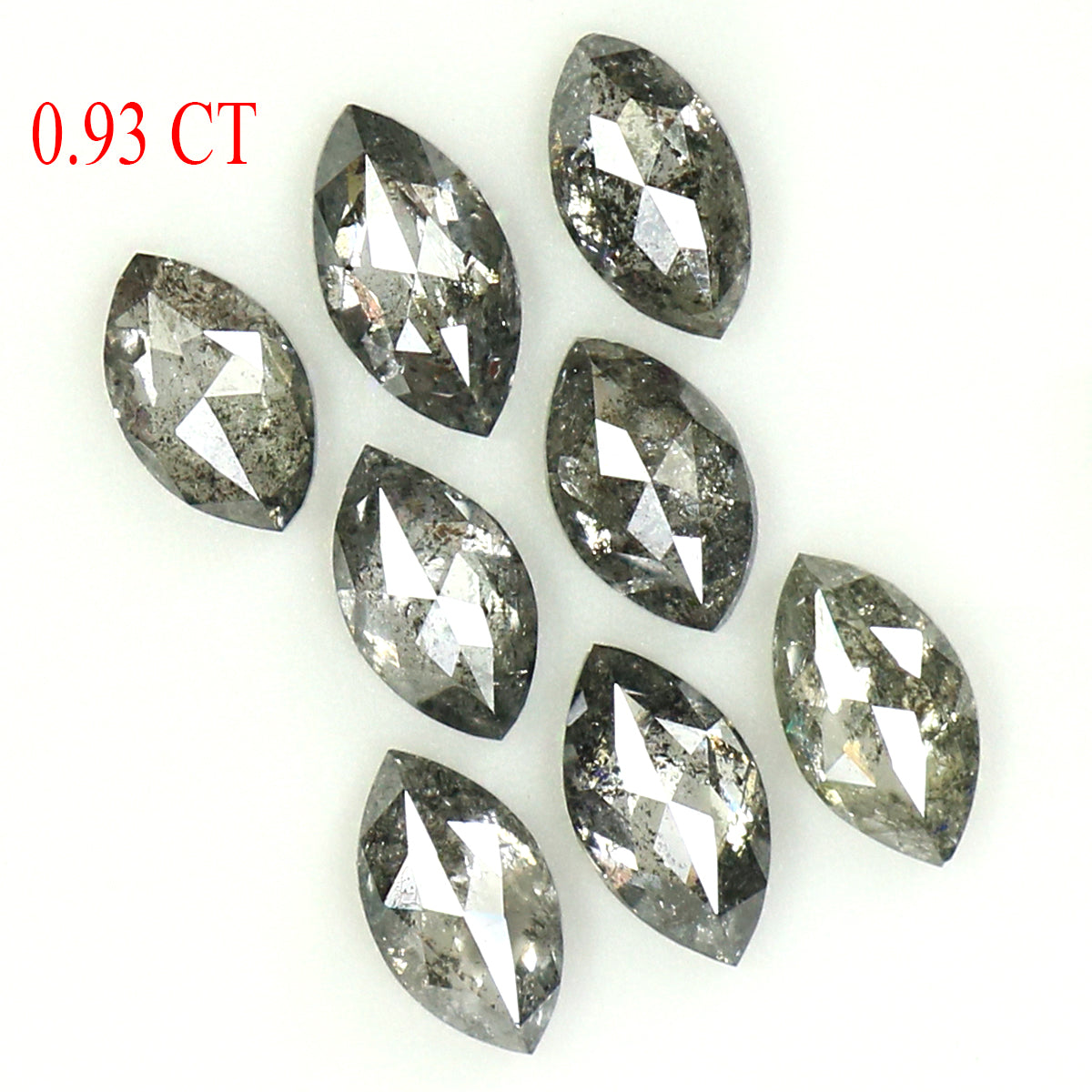 0.93 CT Natural Loose Marquise Shape Diamond Salt And Pepper Marquise Rose Cut Diamond 4.10 MM Black Grey Color Marquise Cut Diamond QL1312