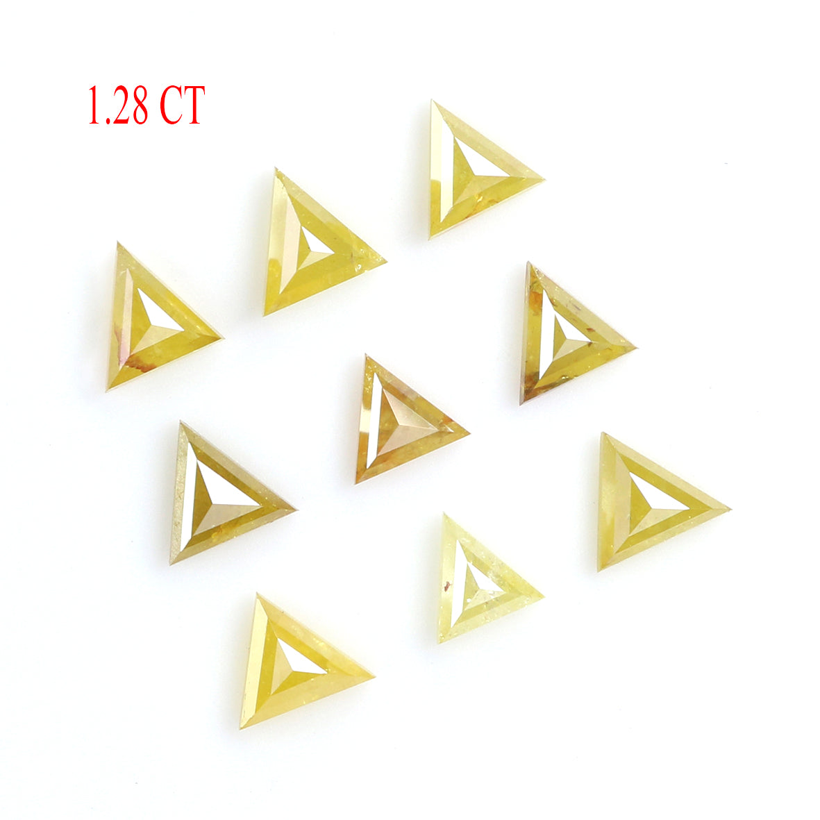 1.28 CT Natural Loose Triangle Shape Diamond Yellow Color Triangle Diamond 3.40 MM Natural Yellow Diamond Triangle Rose Cut Diamond QL2052