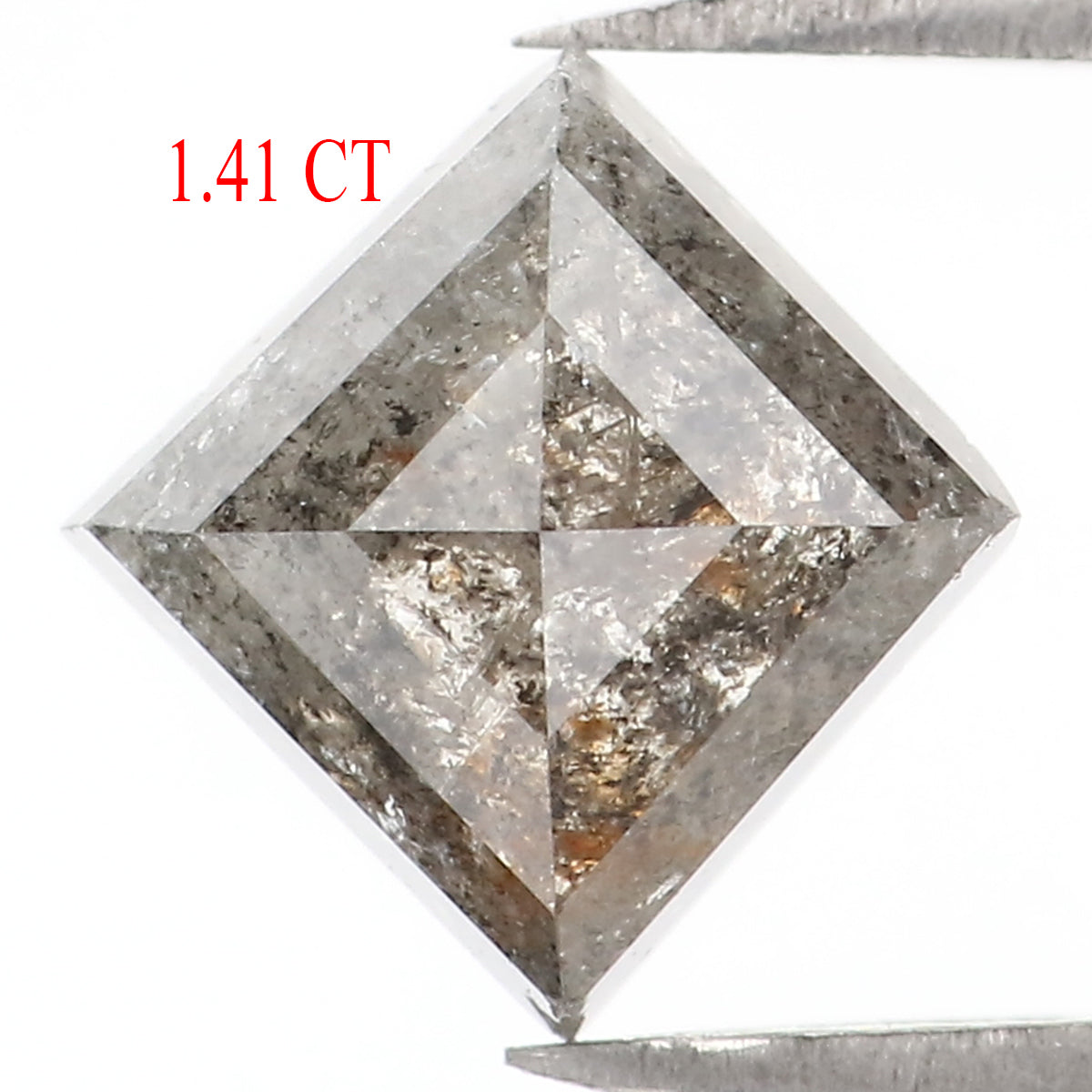 1.41 CT Natural Loose Kite Shape Diamond Salt And Pepper Kite Shape Diamond 8.30 MM Natural Black Grey Color Kite Rose Cut Diamond QL1330