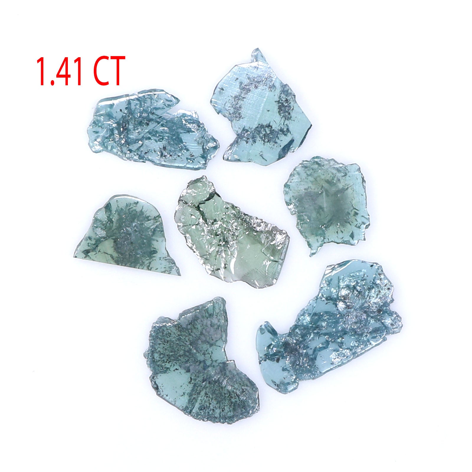 1.41 CT Natural Loose Slice Shape Diamond Blue Color Slice Cut Diamond 6.00 MM Natural Loose Blue Diamond Slice Irregular Cut Diamond LQ9183