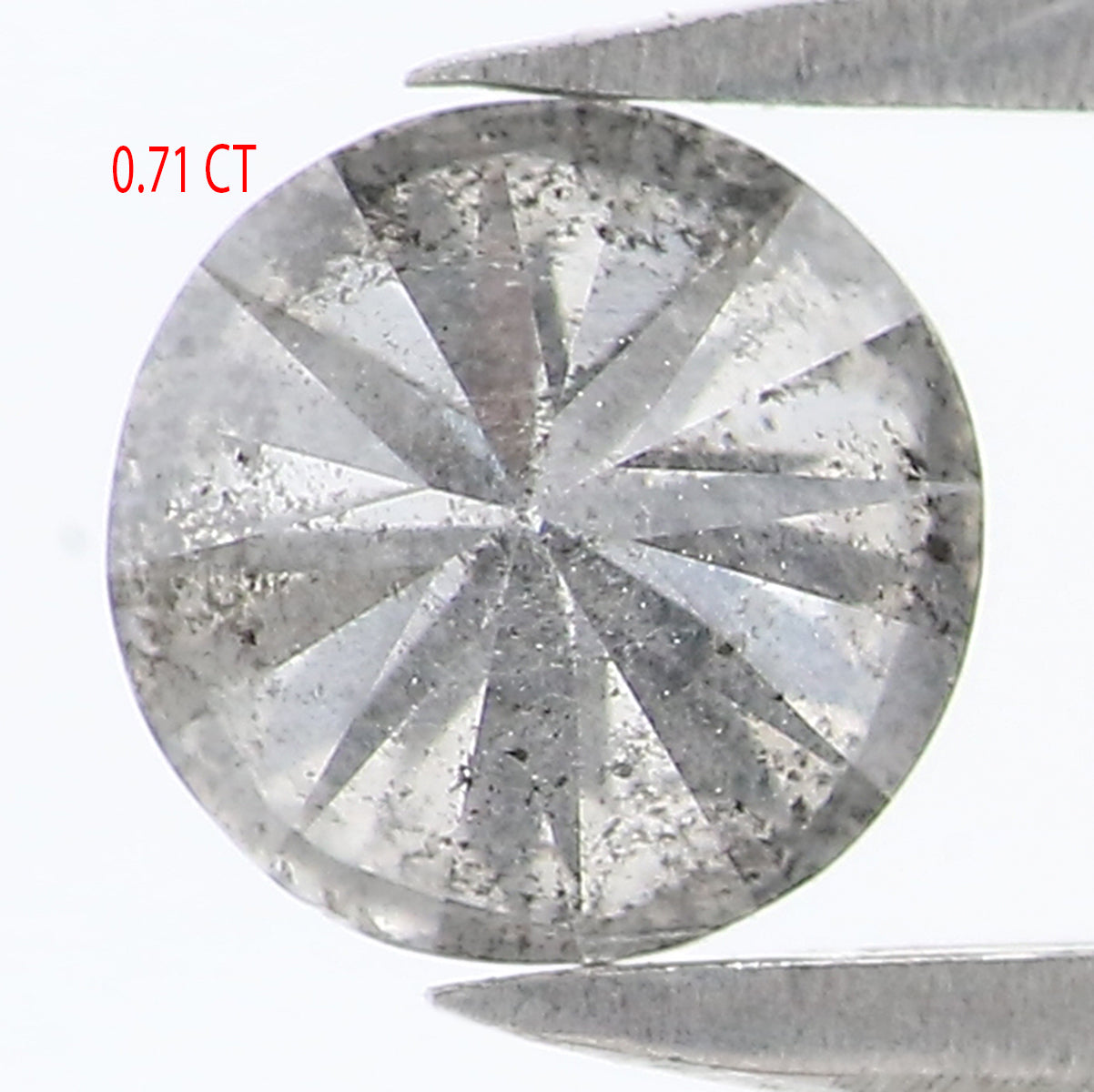 Natural Loose Round Salt And Pepper Diamond Black Grey Color 0.71 CT 5.48 MM Round Brilliant Cut Diamond L2565