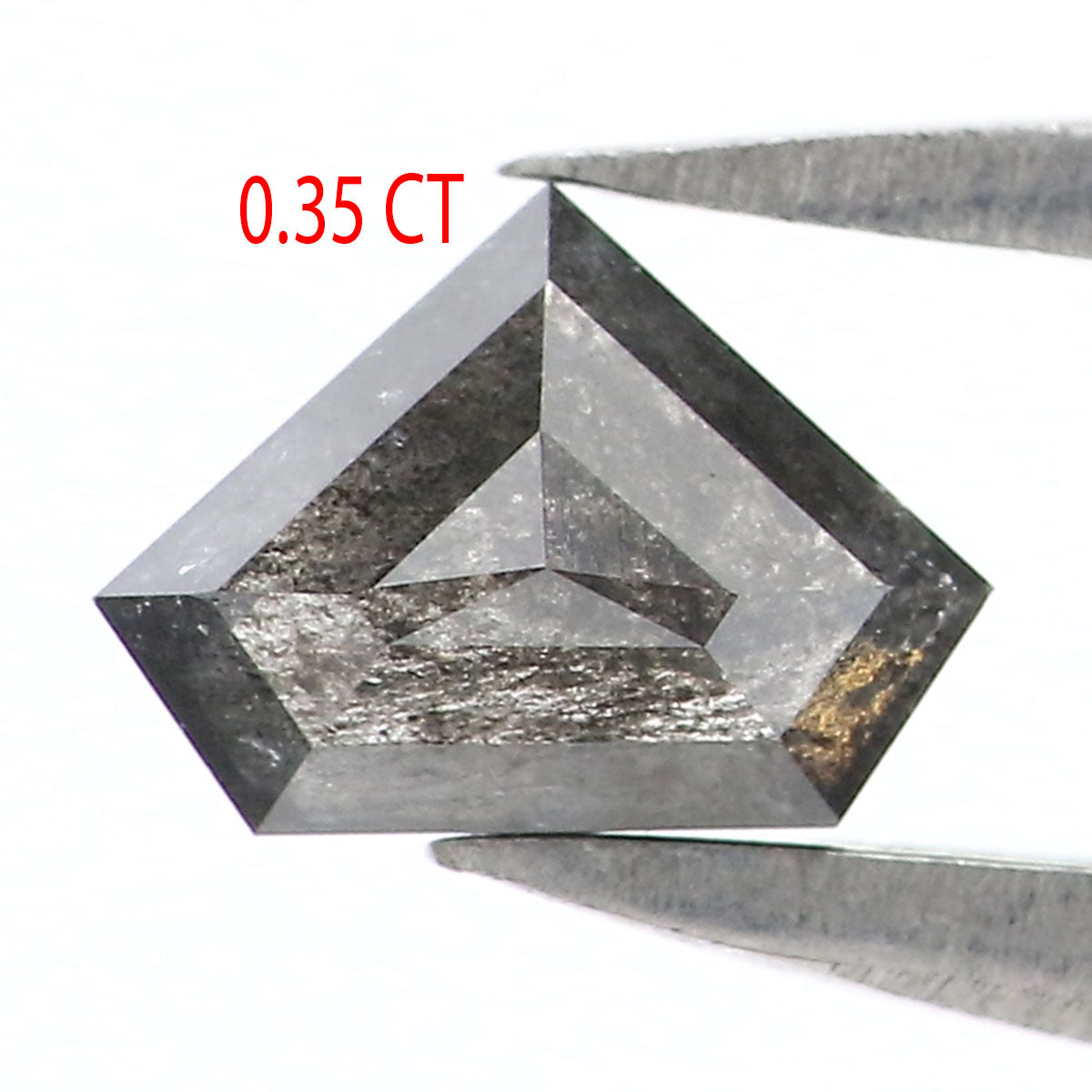 0.35 CT Natural Loose Shield Shape Diamond Salt And Pepper Shield Diamond 4.20 MM Natural Loose Black Color Shield Rose Cut Diamond KQ2577