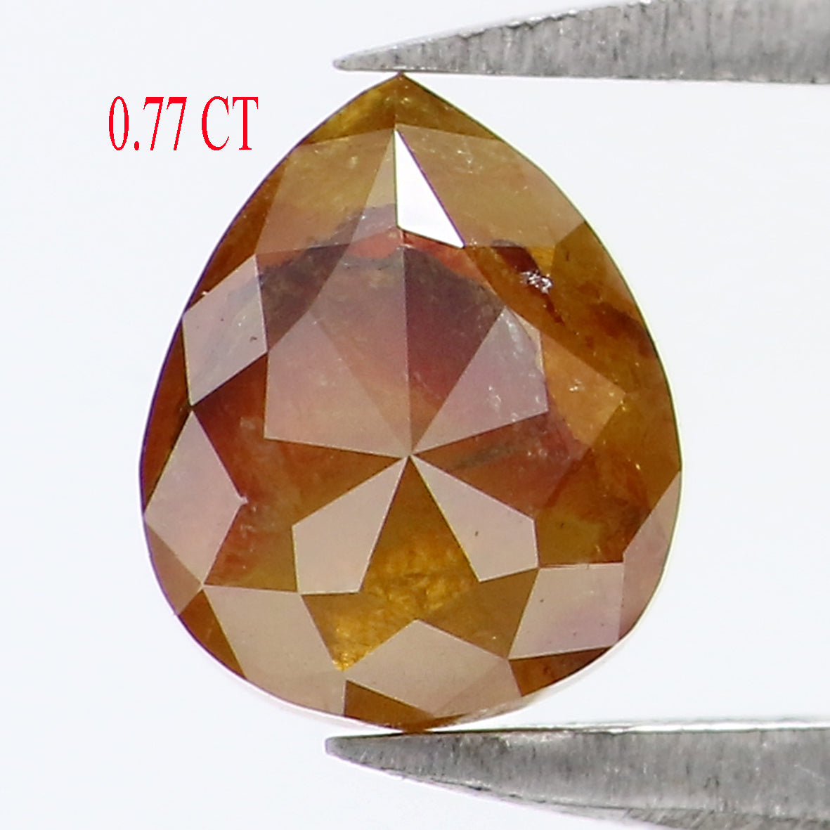 0.77 CT Natural Loose Pear Shape Diamond Yellow Color Pear Diamond 5.85 MM Natural Loose Brown Color Diamond Pear Rose Cut Diamond LQ1759