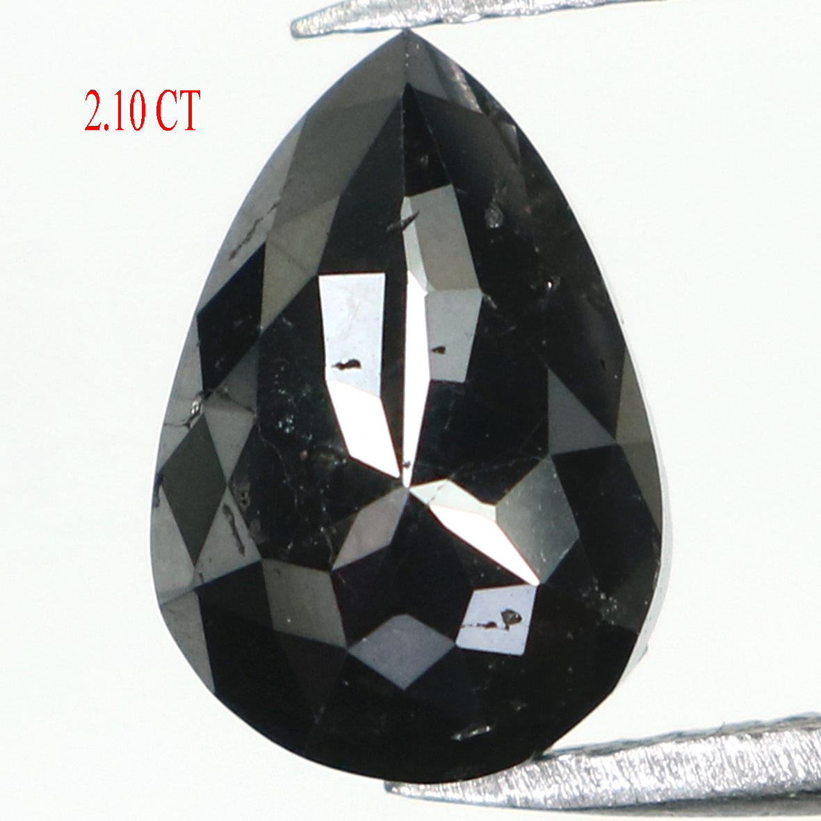 2.10 CT Natural Loose Pear Shape Diamond Black Color Pear Cut Diamond 9.40 MM Natural Loose Black Color Diamond Pear Rose Cut Diamond LQ1677