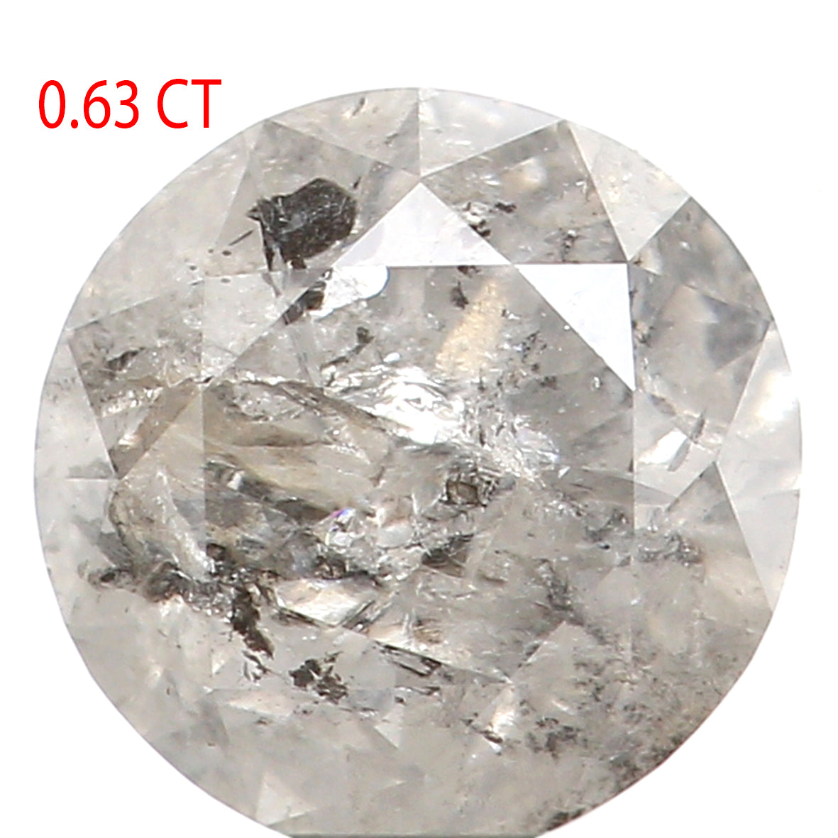 0.63 CT Natural Loose Round Shape Diamond Salt And Pepper Round Cut Diamond 5.30 MM Natural Loose Diamond Round Brilliant Cut Diamond LQ532