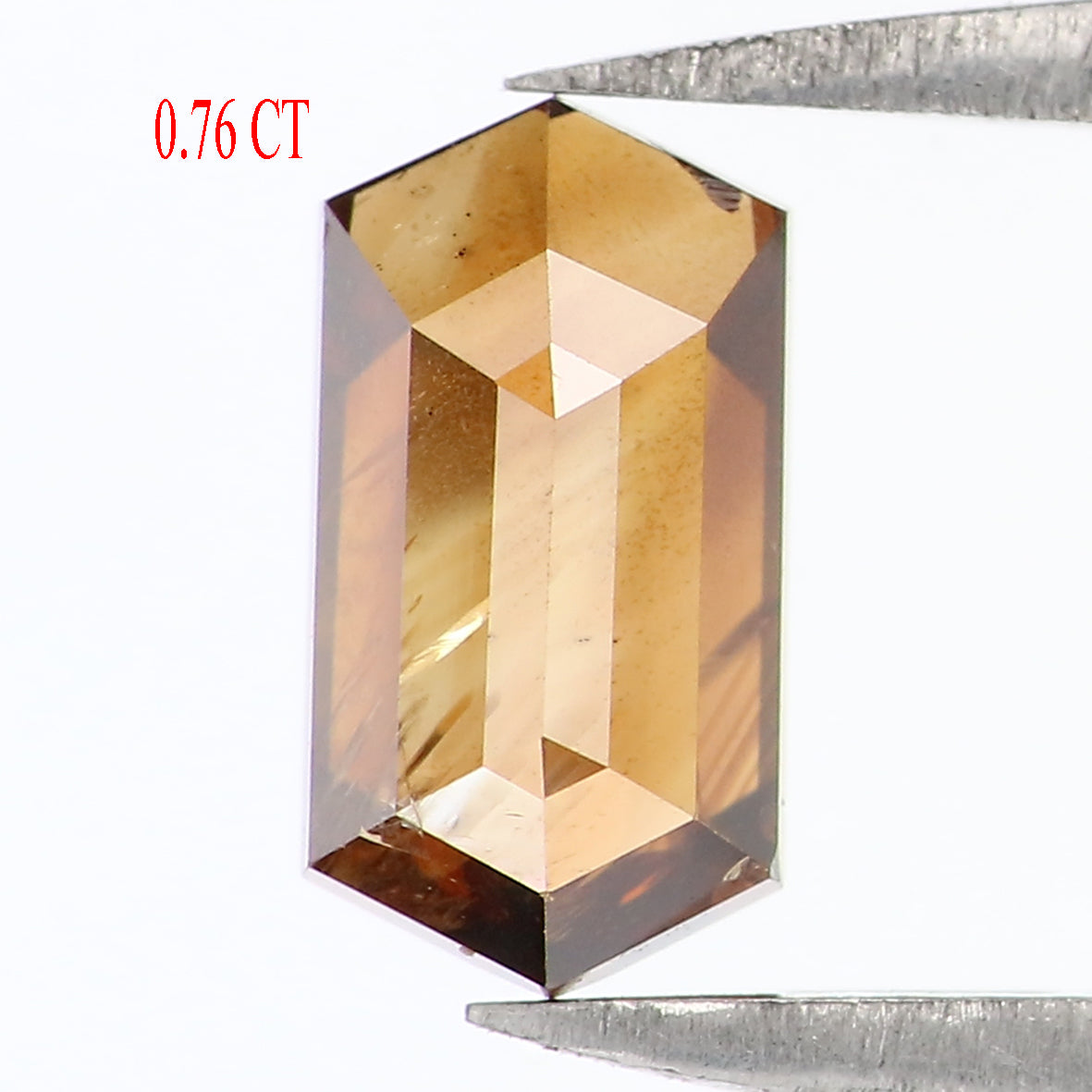 0.76 CT Natural Loose Hexagon Shape Diamond Brown Color Hexagon Shape Diamond 7.40 MM Natural Loose Brown Hexagon Rose Cut Diamond QL1660