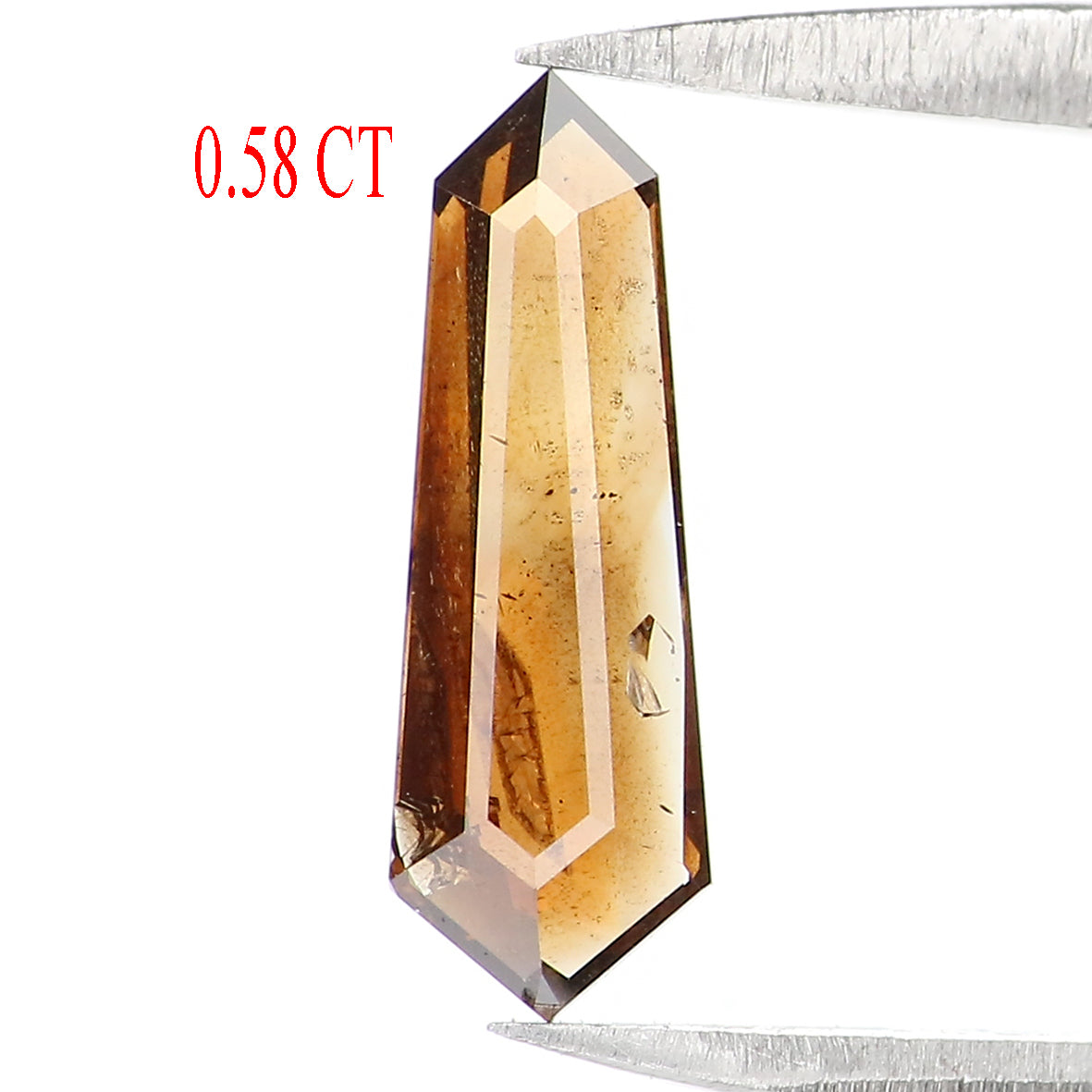 0.58 CT Natural Loose Shield Shape Diamond Brown Color Shield Cut Diamond 10.40 MM Natural Brown Diamond Shield Rose Cut Diamond LQ1621