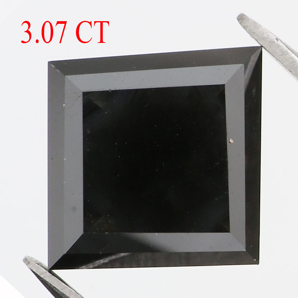 3.07 Ct IGI CERTIFIED Natural Loose Princess Cut Diamond Fancy Black Color Diamond 7.50 MM Natural Loose Diamond Kite Shape Diamond QL8662
