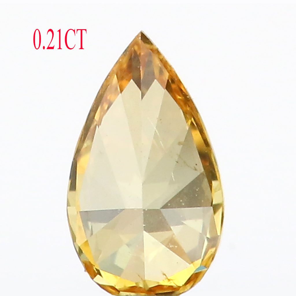0.21 CT Natural Loose Pear Shape Diamond Yellow Color Pear Cut Diamond 5.25 MM Natural Loose Yellow Color Pear Brilliant Cut Diamond LQ8622