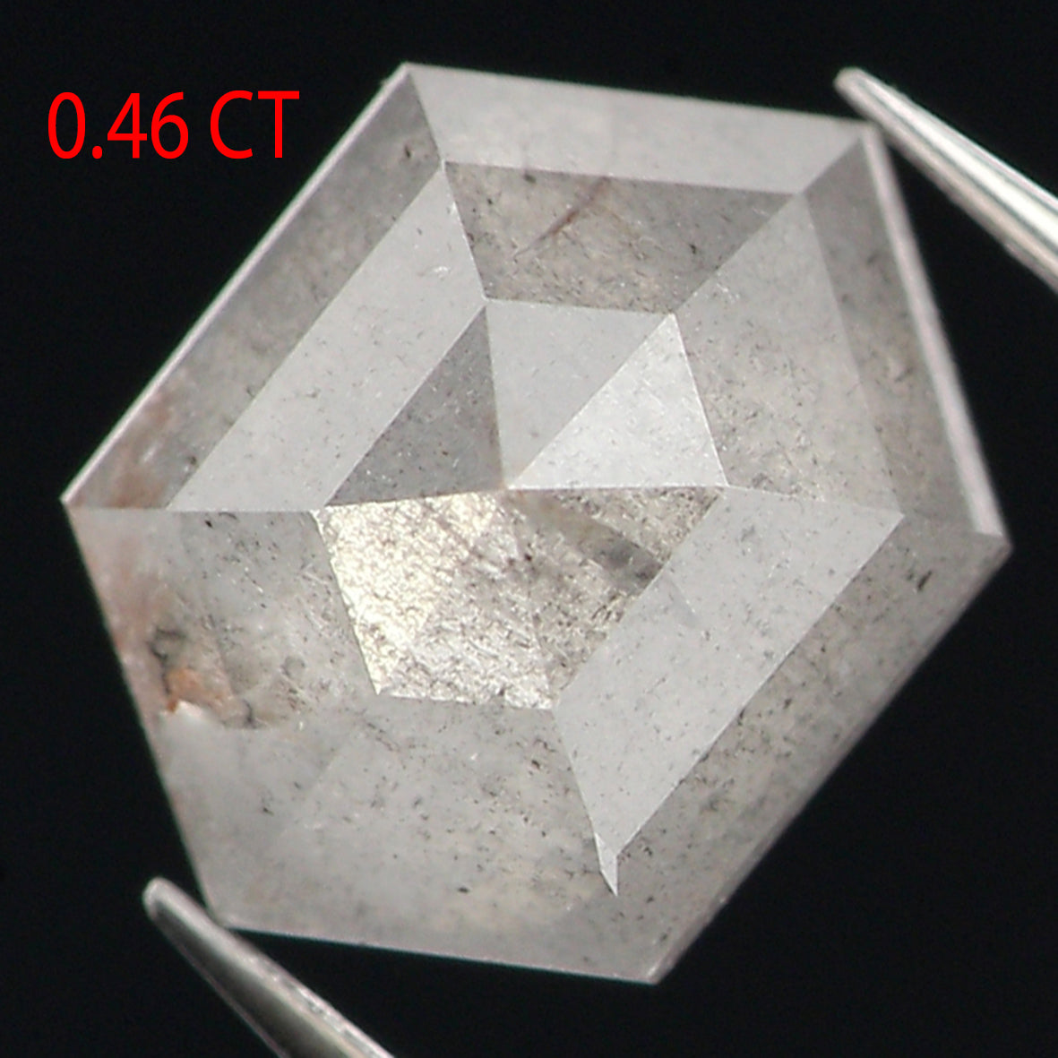 0.46 Ct Natural Loose Hexagon Shape Diamond Grey Hexagon Cut Diamond 5.45 MM Natural Loose Diamond Grey Hexagon Rose Cut Diamond QL9681