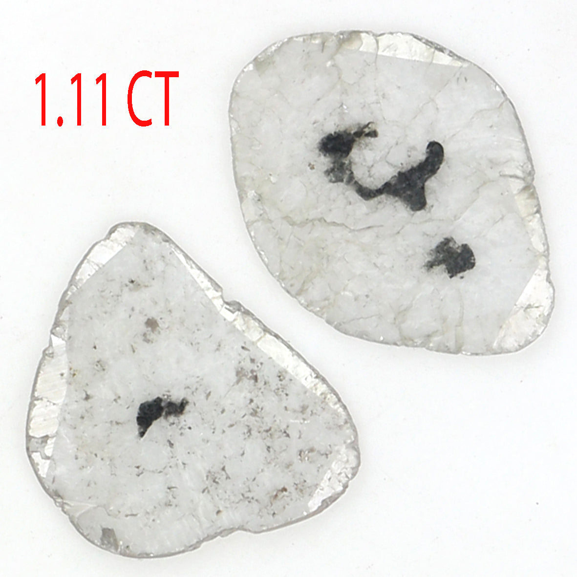 1.11 CT Natural Loose Slice Shape Diamond Grey Color Slice Cut Diamond 10.50 MM Natural Loose Grey Color Slice Irregular Cut Diamond LQ9837