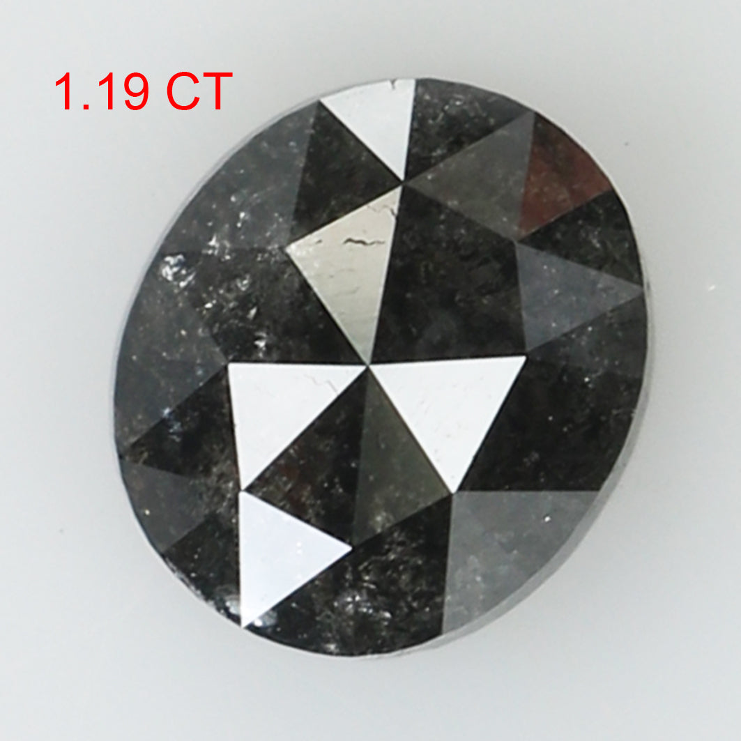 1.19 Ct Natural Loose Oval Shape Diamond Black Grey Color Oval Cut Diamond 6.70 MM Natural Loose Salt and Pepper Oval Shape Diamond QK2055