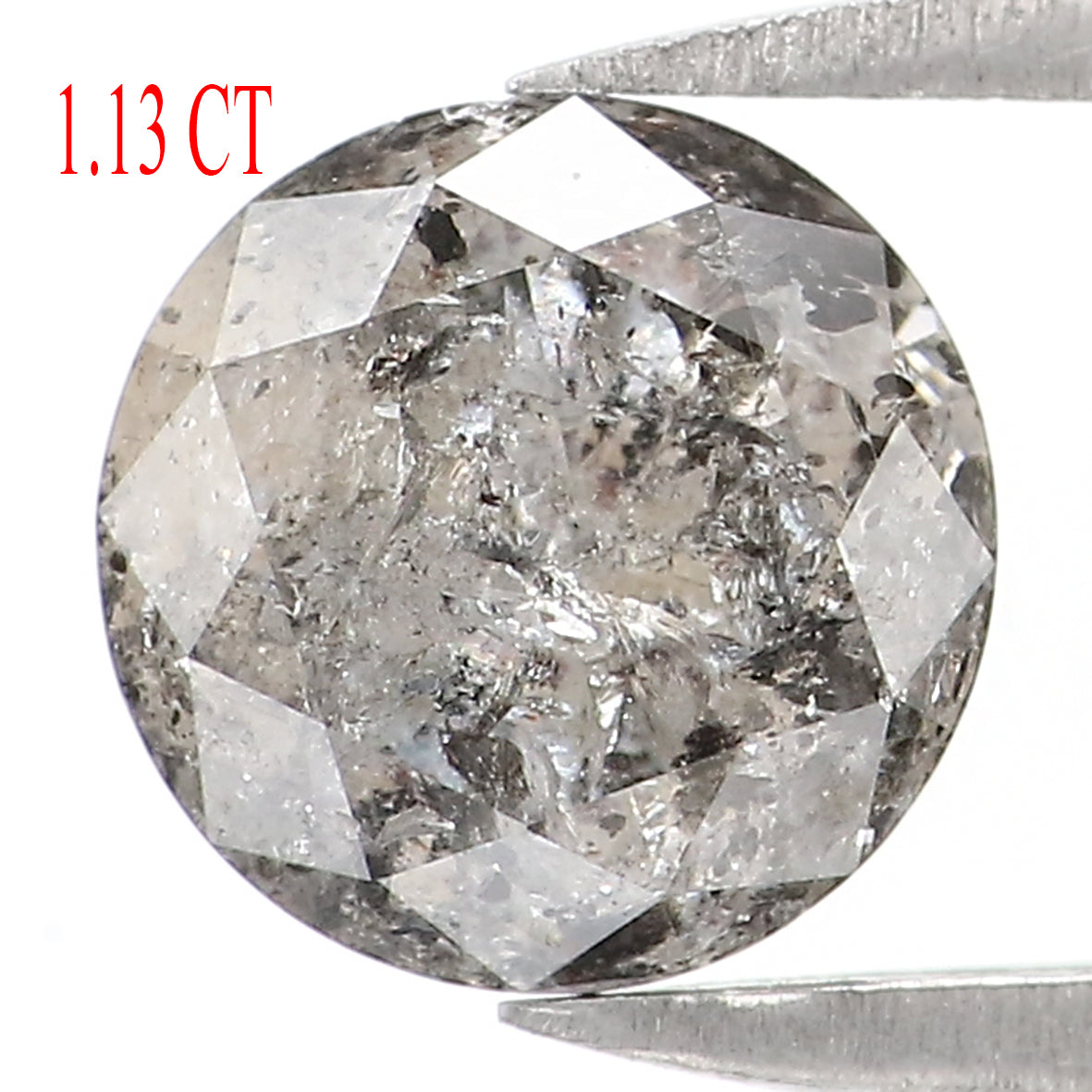 1.13 CT Natural Loose Round Shape Diamond Black Grey Color Round Shape Diamond 6.40 MM Salt And Pepper Round Brilliant Cut Diamond LQ1401