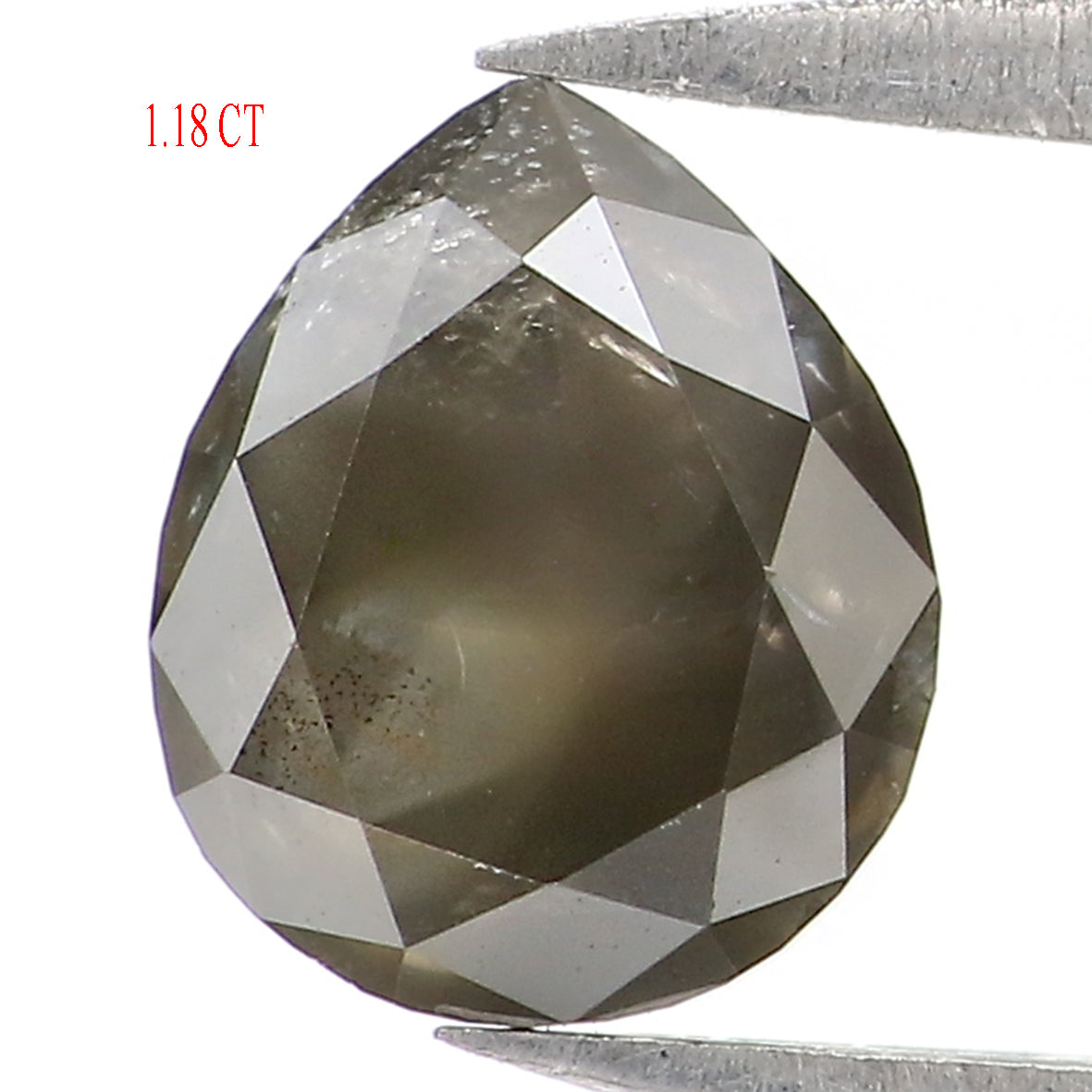 1.18 Ct Natural Loose Pear Shape Diamond Green Black Color Pear Cut Diamond 7.00 MM Natural Loose Diamond Pear Brilliant Cut Diamond QL1653