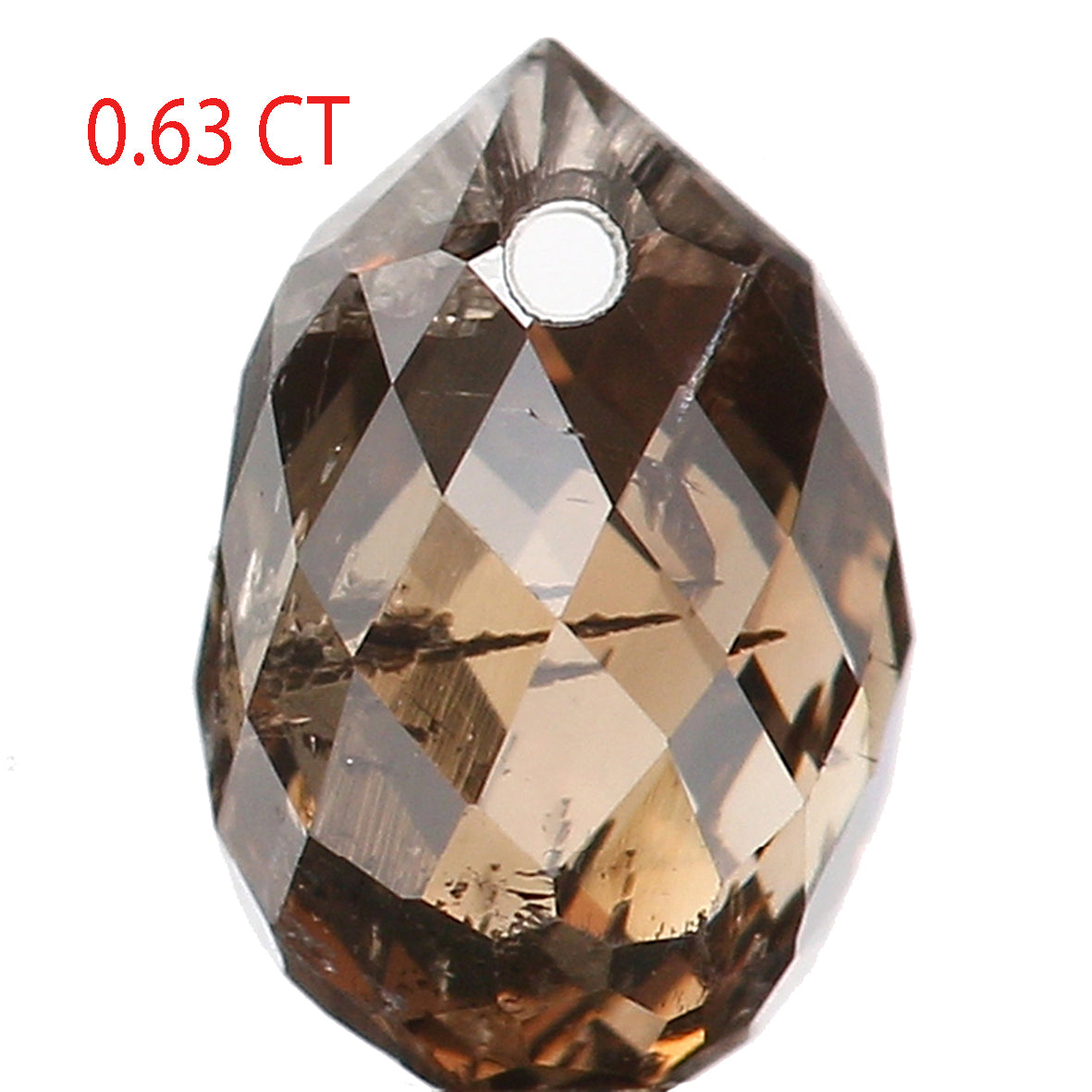 0.63 Ct Natural Loose Diamond, Briolette Diamond, Brown Diamond, Briolette Cut Bead Diamond, Polished Diamond, Faceted Diamond KR2248