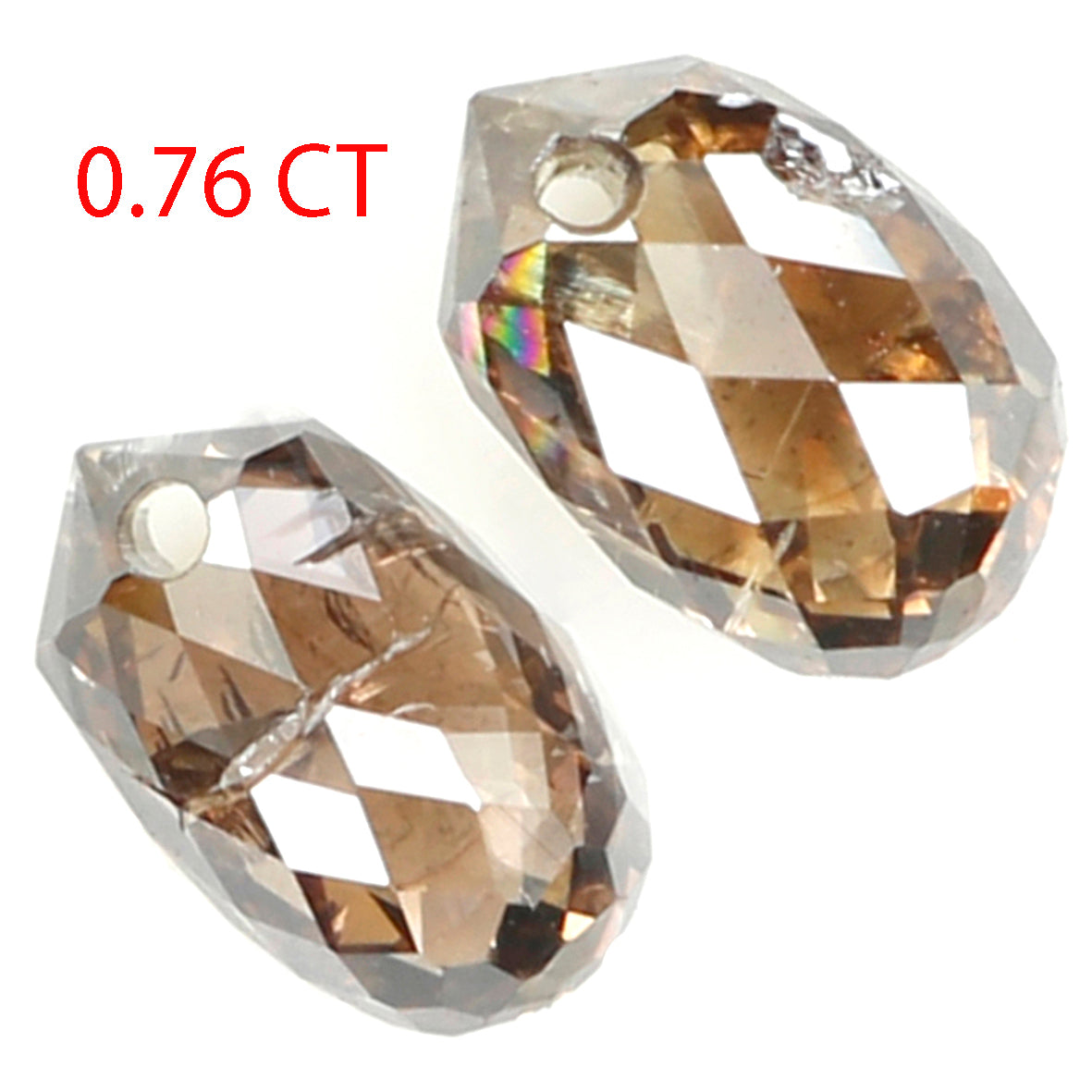 0.76 Ct Natural Loose Diamond, Brown Black Diamond, briolette Diamond, Drop Cut Diamond, Rose Cut Real Rustic Diamond, KDL9480