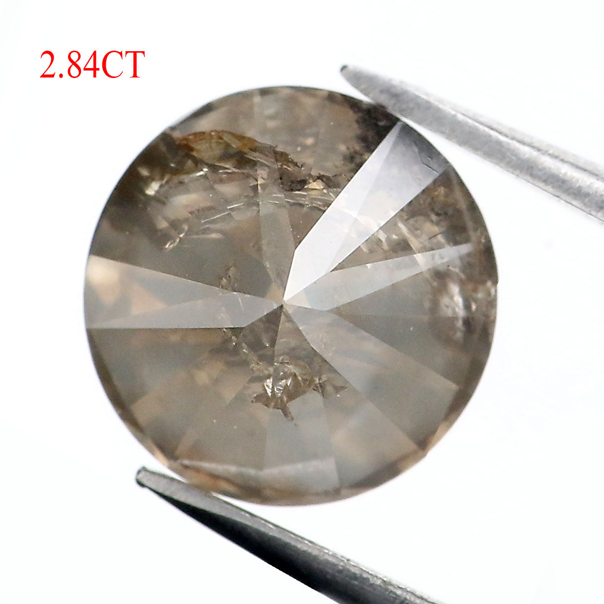 2.84 Ct Natural Loose Diamond Round Black Brown Color I3 Clarity 8.15 MM KDL8876