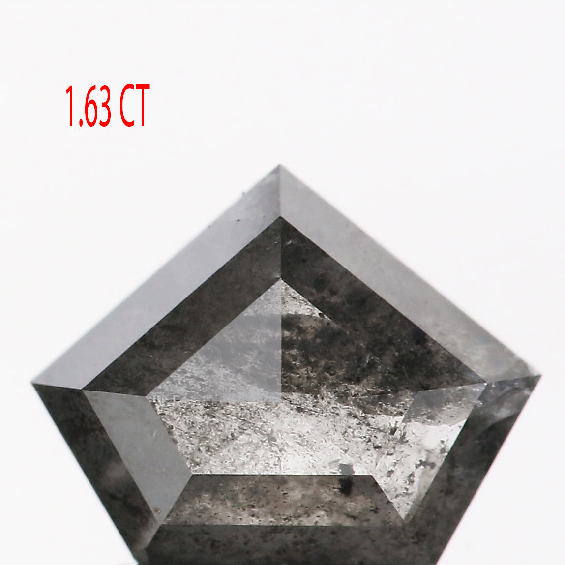1.63 CT Natural Loose Shield Diamond Black Grey Color Diamond 7.25 MM Natural Loose Diamond Salt And Pepper Shield Rose Cut Diamond QL9263