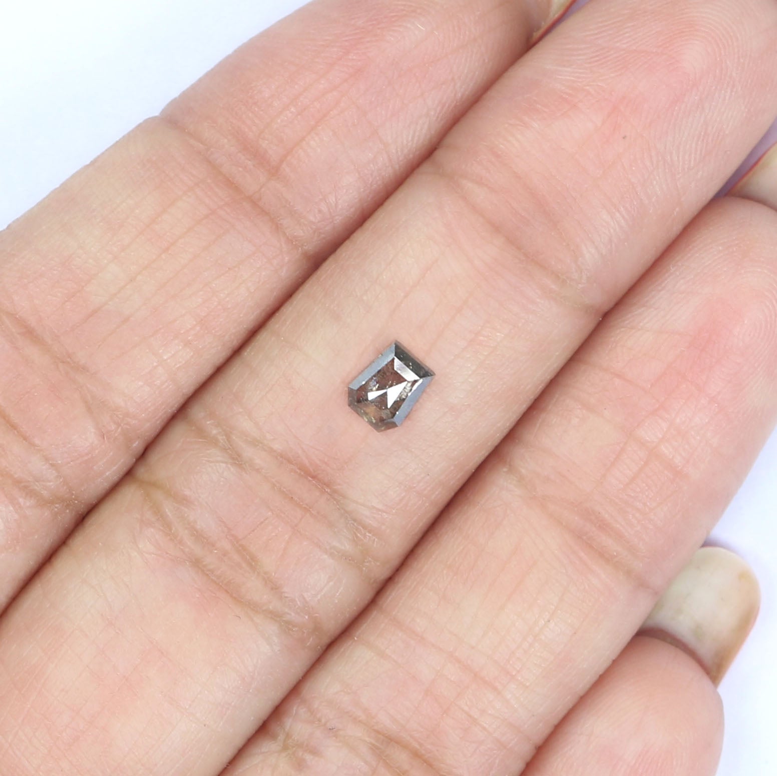 0.38 CT Natural Loose Coffin Shape Diamond Salt And Pepper Coffin Diamond 4.70 MM Natural Loose Black Grey Coffin Rose Cut Diamond LQ8819