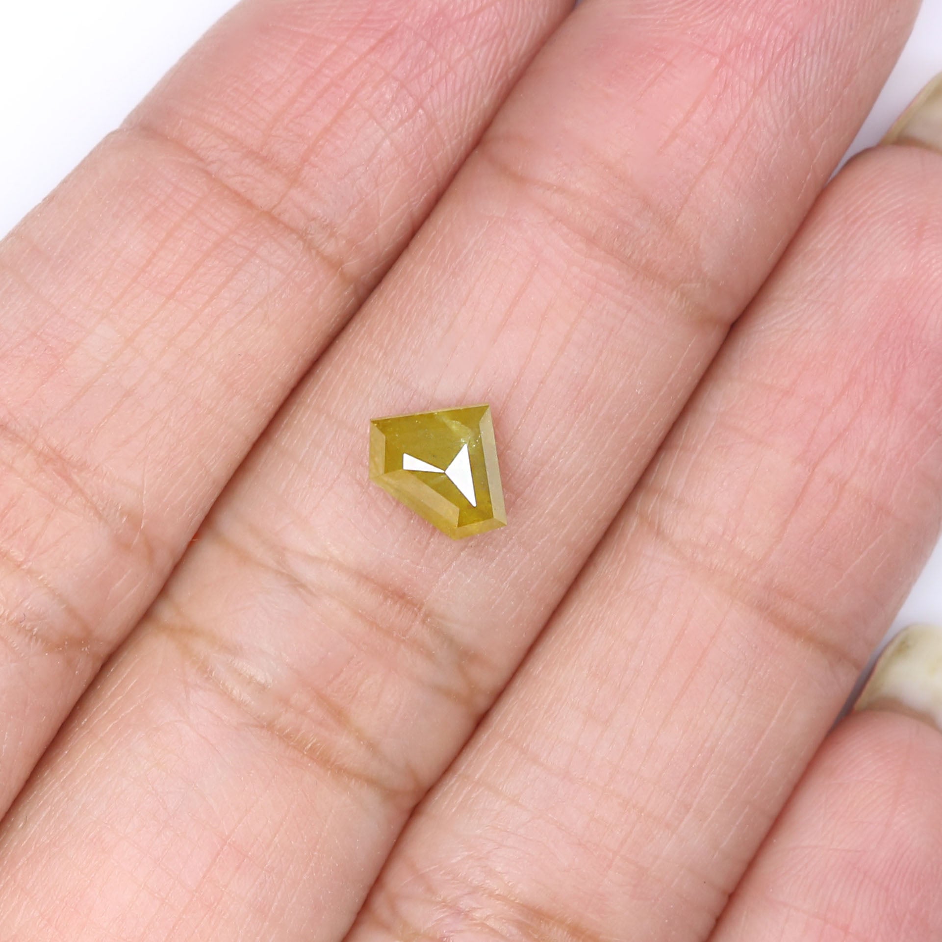 0.96 CT Natural Loose Shield Shape Diamond Yellow Color Shield Cut Diamond 5.85 MM Natural Loose Yellow Color Shield Rose Cut Diamond LQ9678