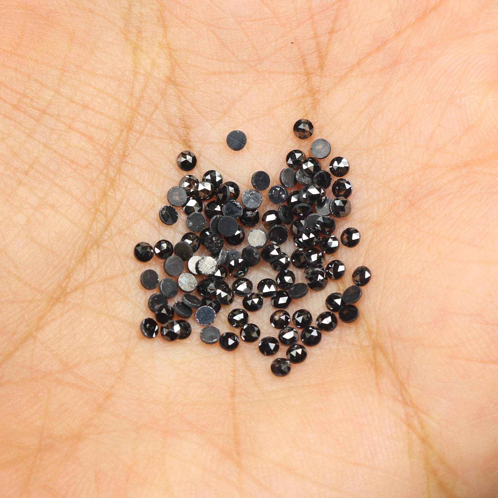 2.61 CT Natural Loose Round Rose Cut Diamond Black Color Round Shape Diamond 1.80 MM Natural Loose Black Color Round Rose Cut Diamond LQ1868