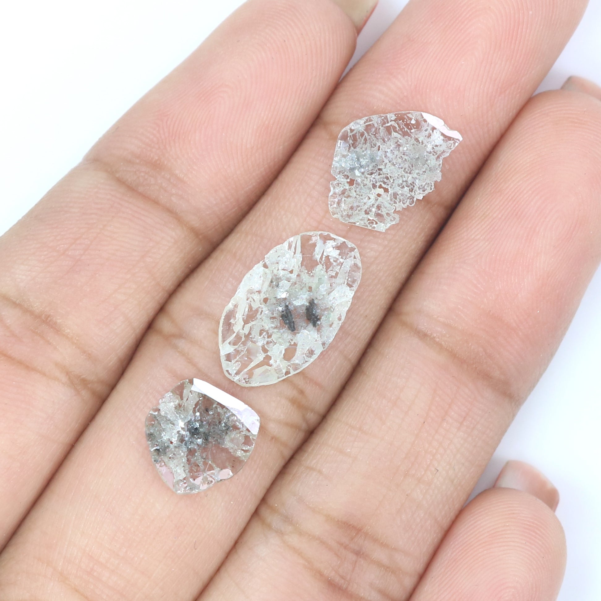 1.73 CT Natural Loose Slice Shape Diamond Grey Color Slice Cut Diamond 8.90 MM Natural Loose Grey Color Slice Irregular Cut Diamond LQ6351