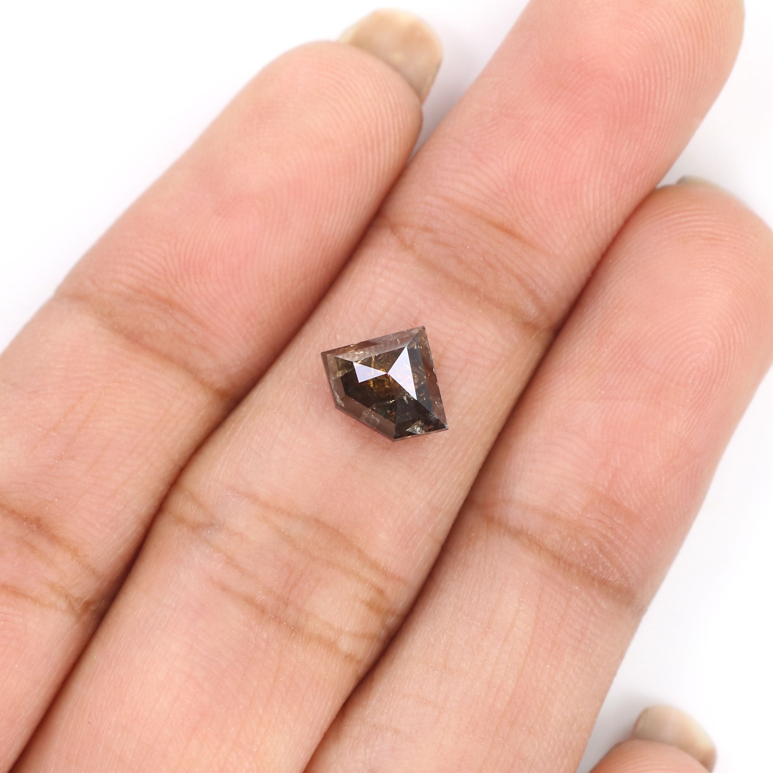1.21 CT Natural Loose Shield Shape Diamond Brown Color Shield Cut Diamond 6.75 MM Natural Loose Black Diamond Shield Rose Cut Diamond LQ9591