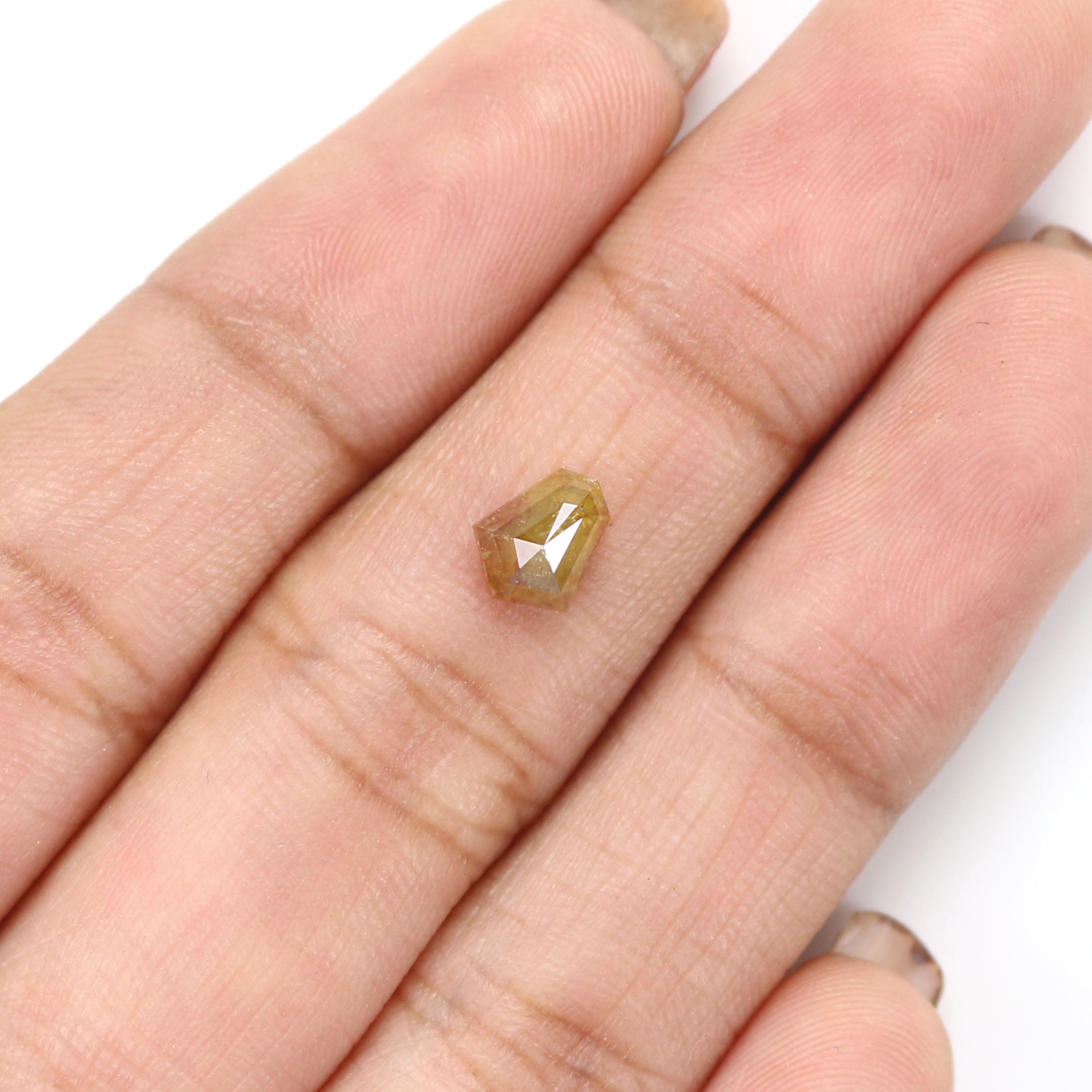 0.87 CT Natural Loose Shield Shape Diamond Yellow Color Shield Shape Diamond 6.70 MM Natural Loose Diamond Shield Rose Cut Diamond LQ9655