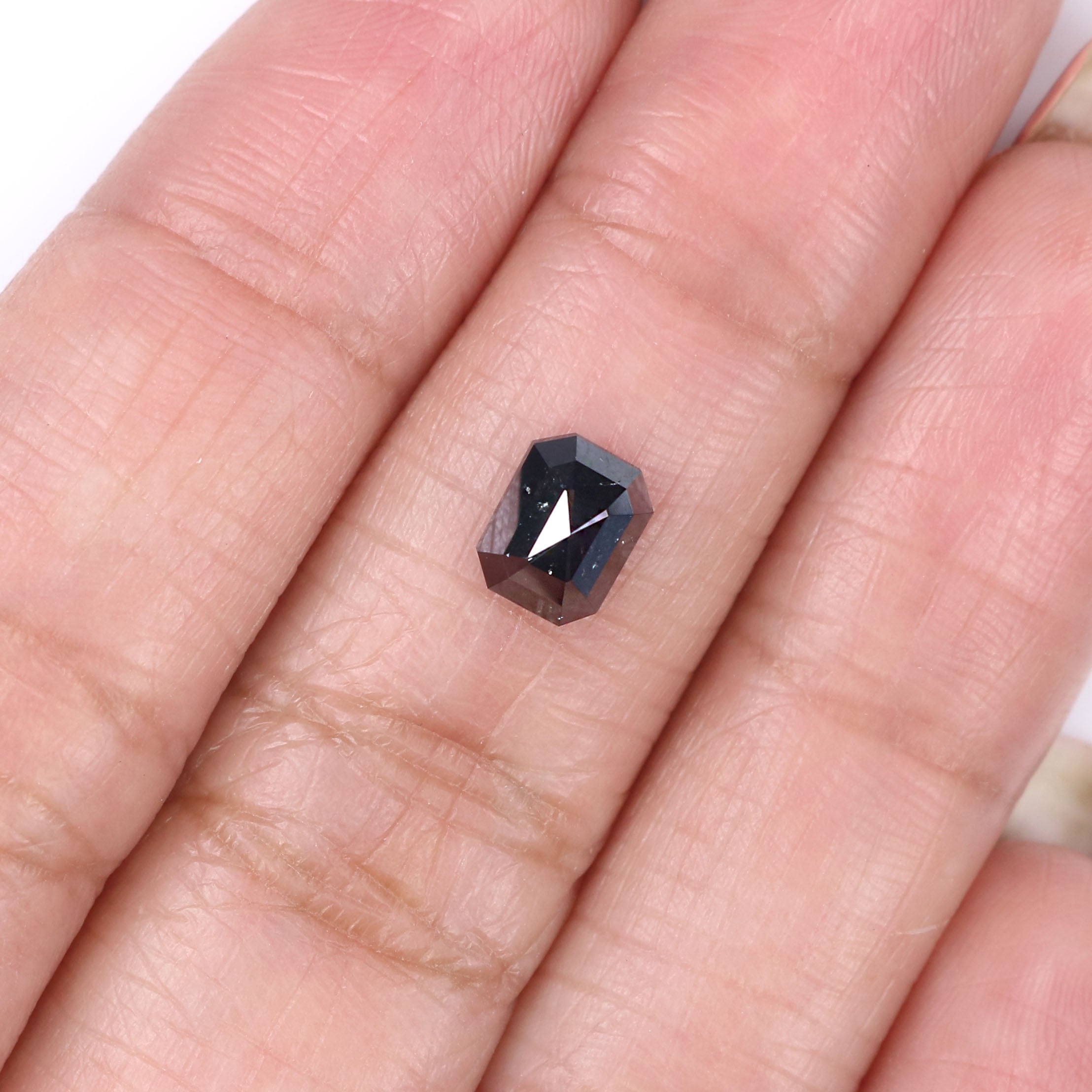 1.07 CT Natural Loose Emerald Shape Diamond Black Color Emerald Cut Diamond 6.25 MM Natural Loose Emerald Shape Rose Cut Diamond QL2217