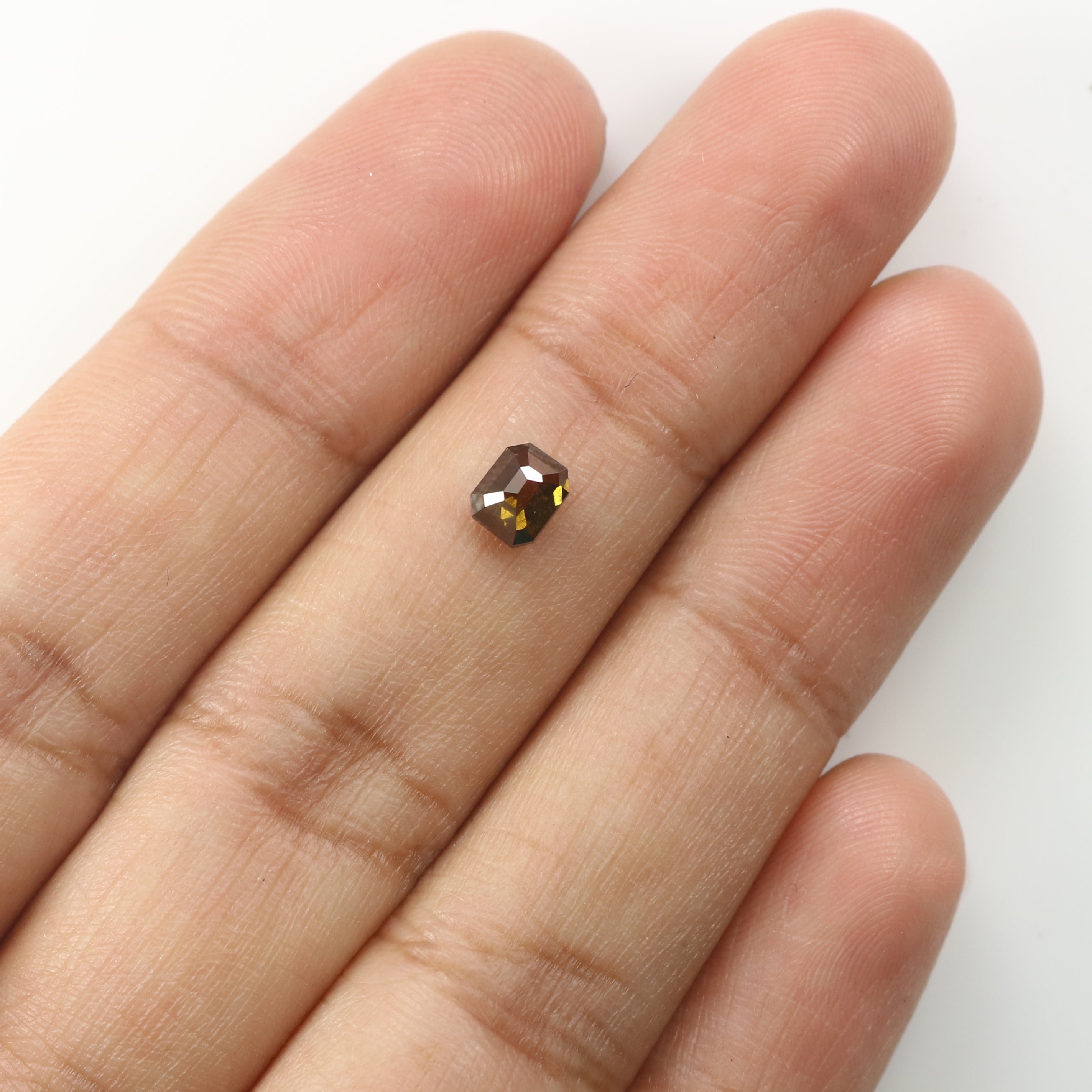 0.67 Ct Natural Loose Emerald Cut Diamond Brown Color Emerald Diamond 5.25 MM Natural Loose Brown Color Diamond Emerald Cut Diamond QL1838