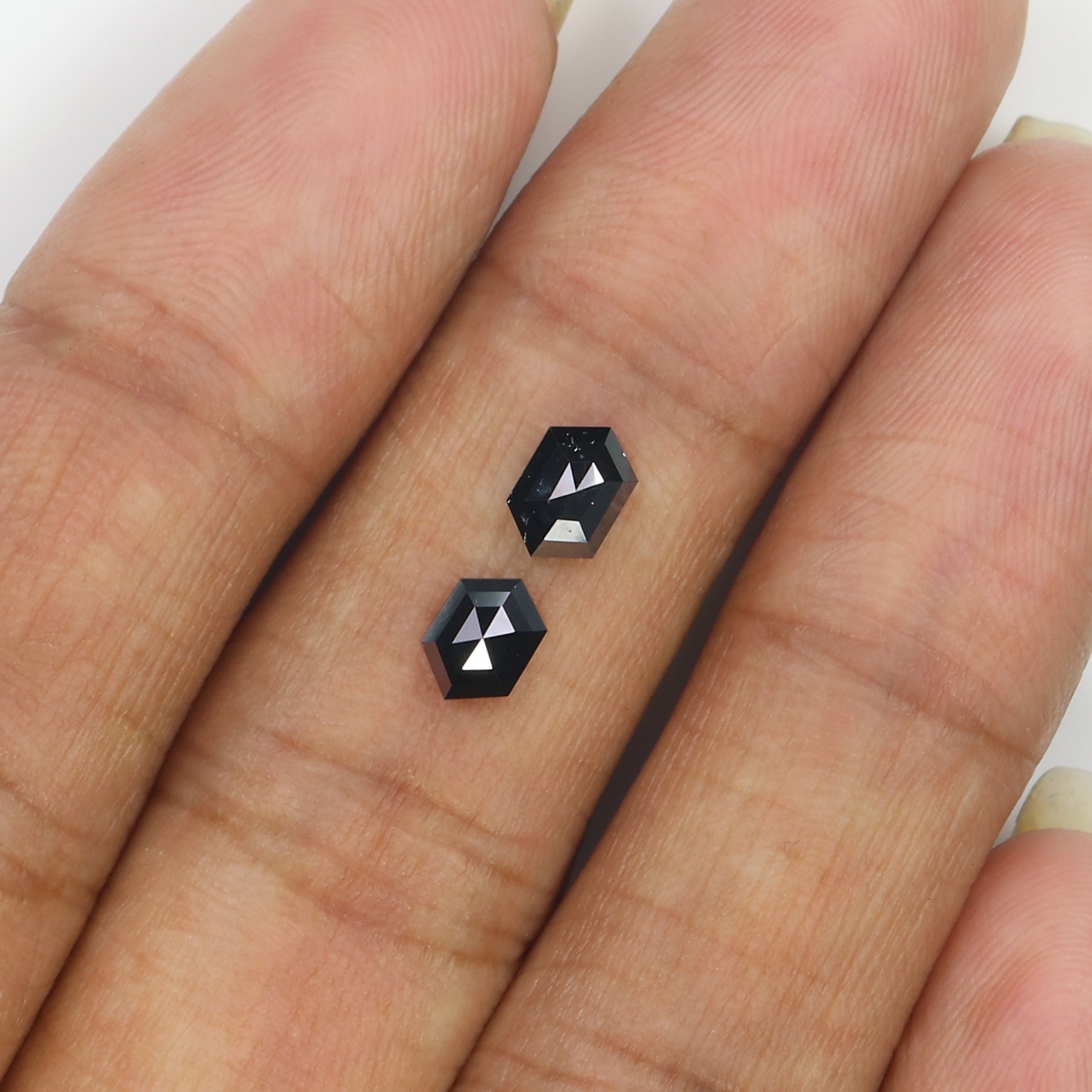 Natural Loose Hexagon Diamond, Hexagon Black Color Diamond, Natural Loose Diamond, Hexagon Rose Cut Diamond 0.76 CT Hexagon Shape L2770