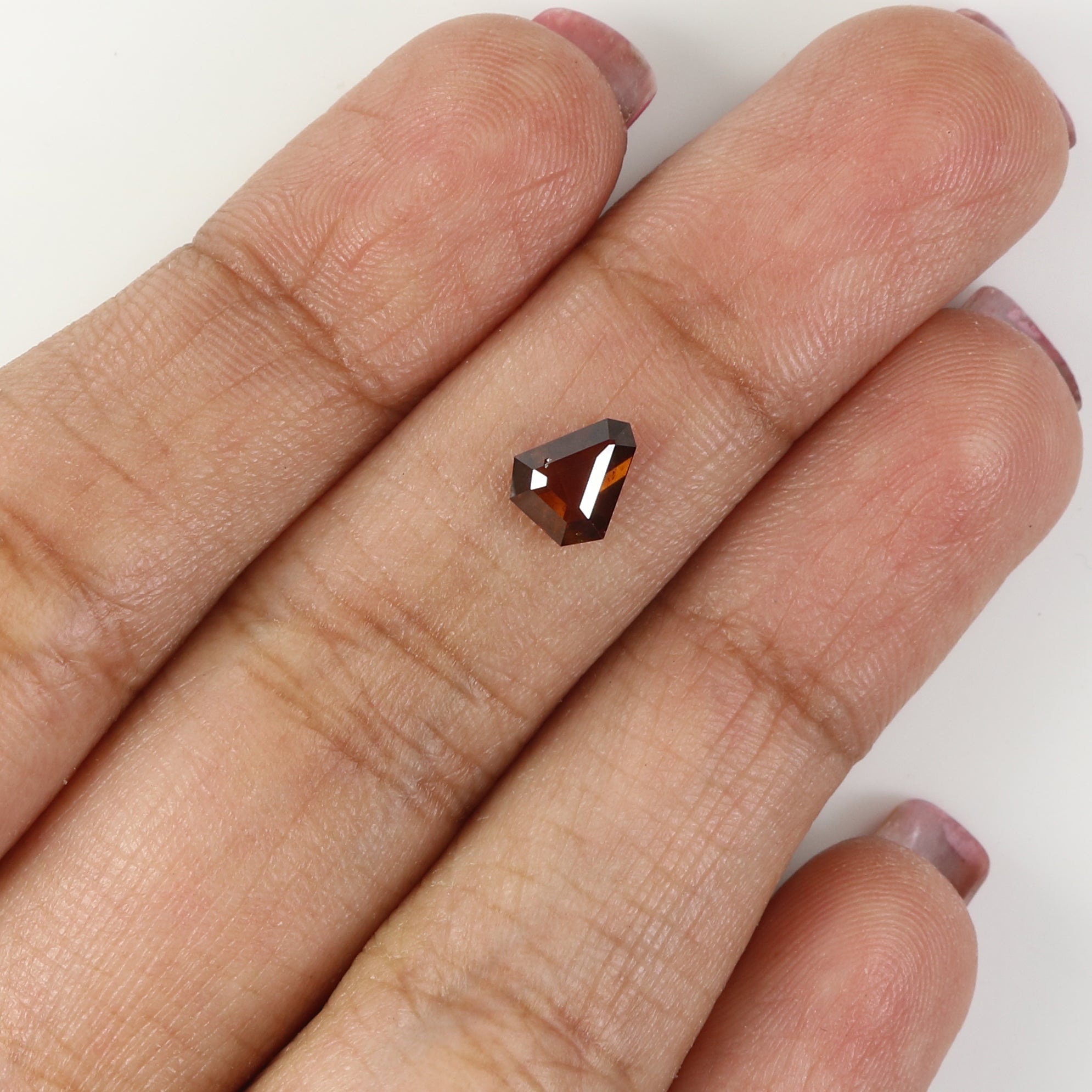 0.72 CT Natural Loose Shield Shape Diamond Brown Color Shield Cut Diamond 6.50 MM Natural Loose Brown Diamond Shield Rose Cut Diamond QL1622